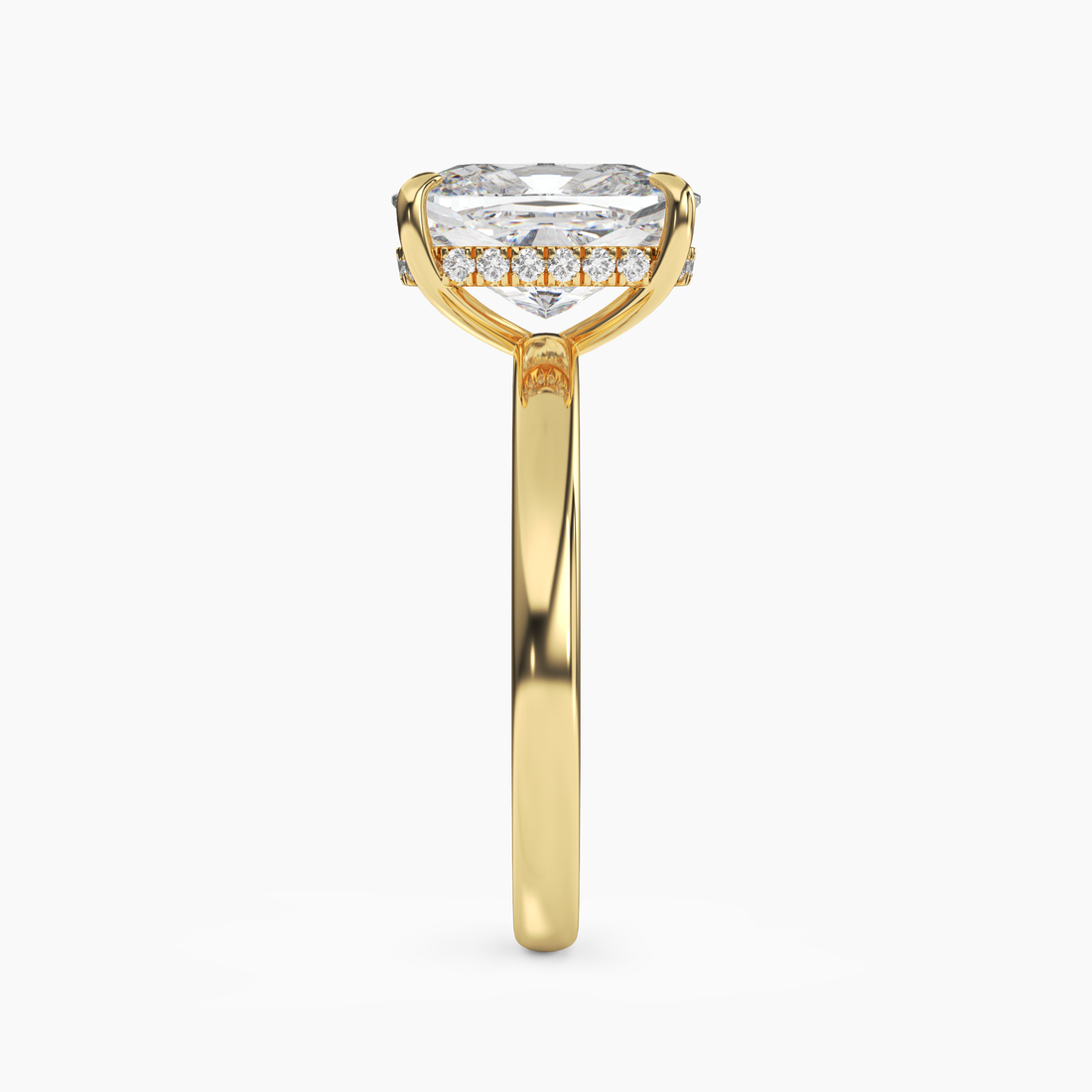 Penelope 2.5 Carat Cushion Cut Hidden Halo Lab Grown Diamond Ring in Silver - View 6