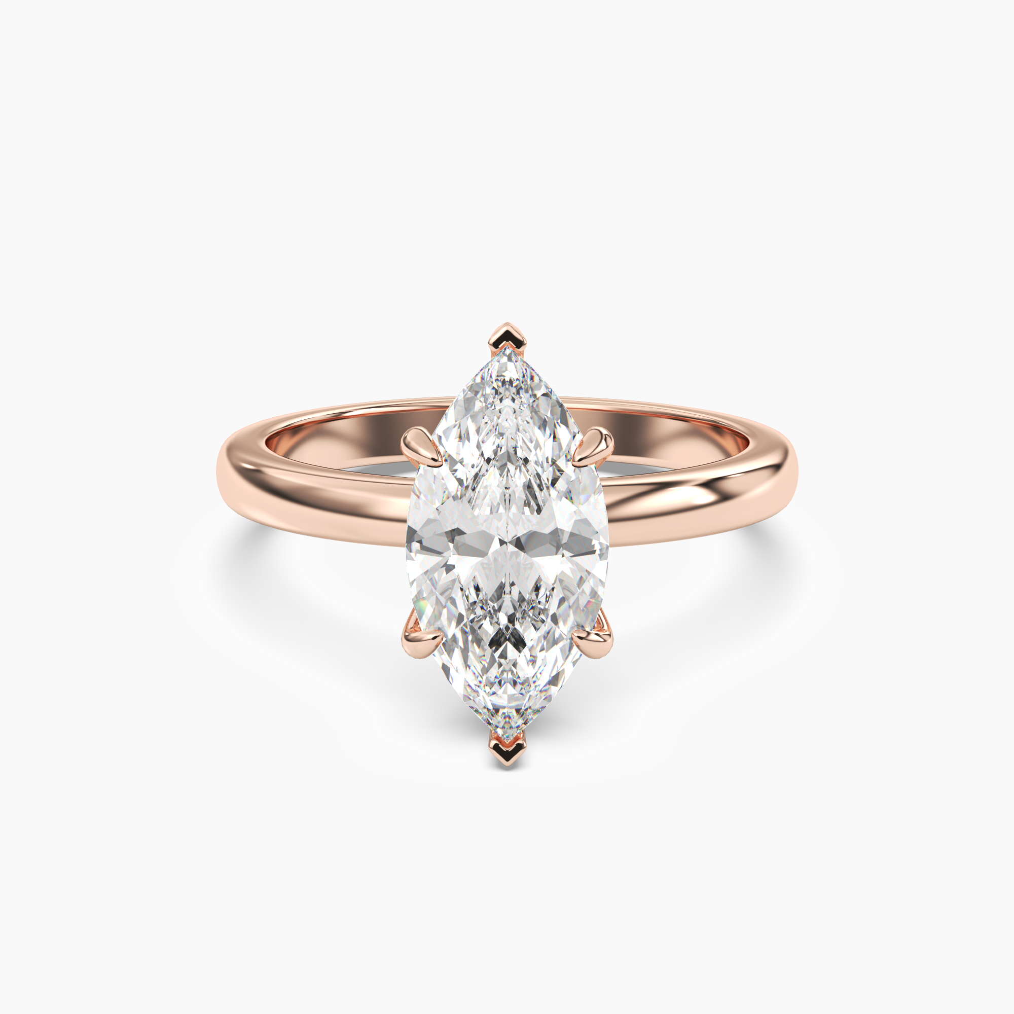 Penelope 2 Carat Marquise Cut Solitaire Lab Grown Diamond Ring in 10K White Gold - View 7