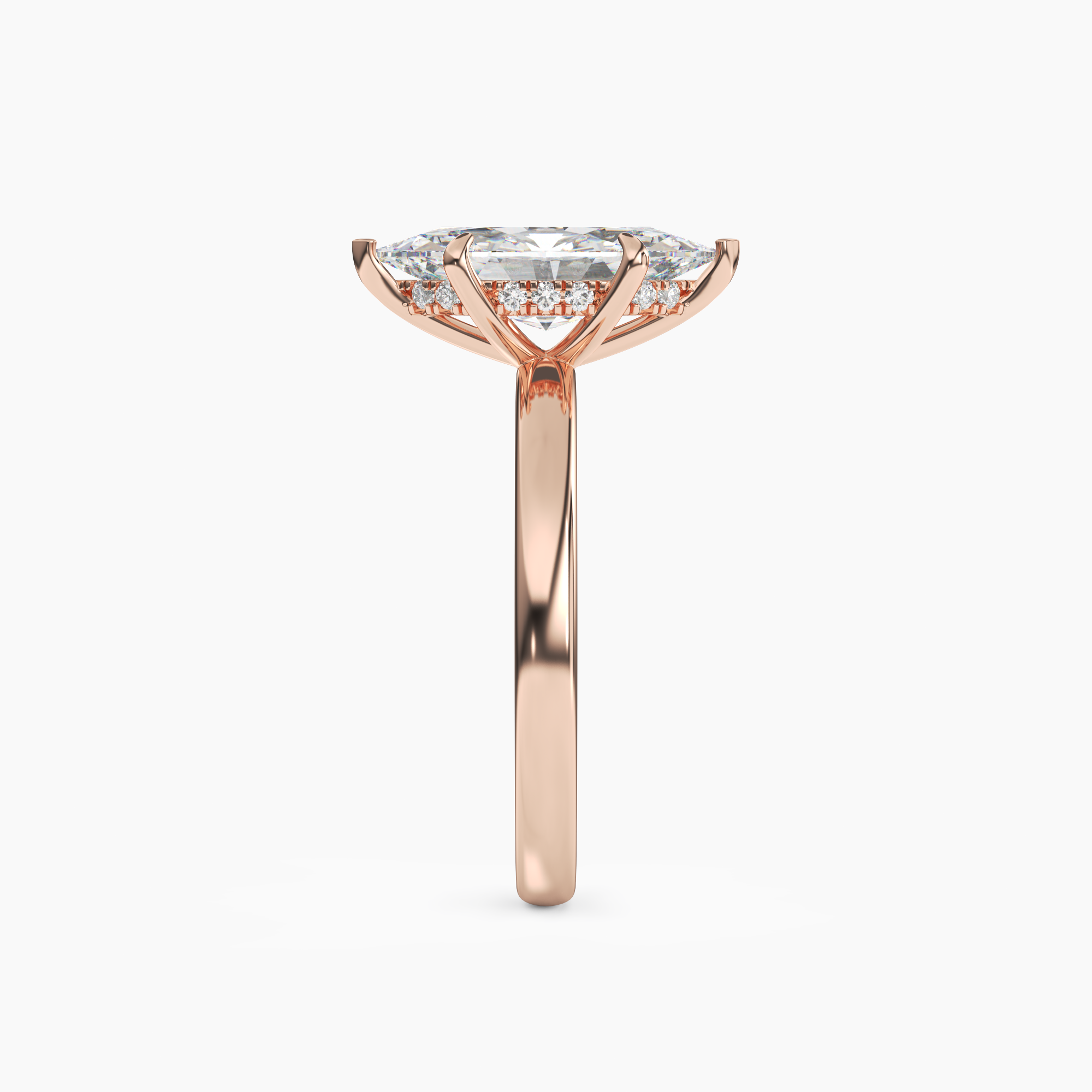 Penelope 1 Carat Marquise Cut Solitaire Lab Grown Diamond Ring in 10K White Gold - View 9
