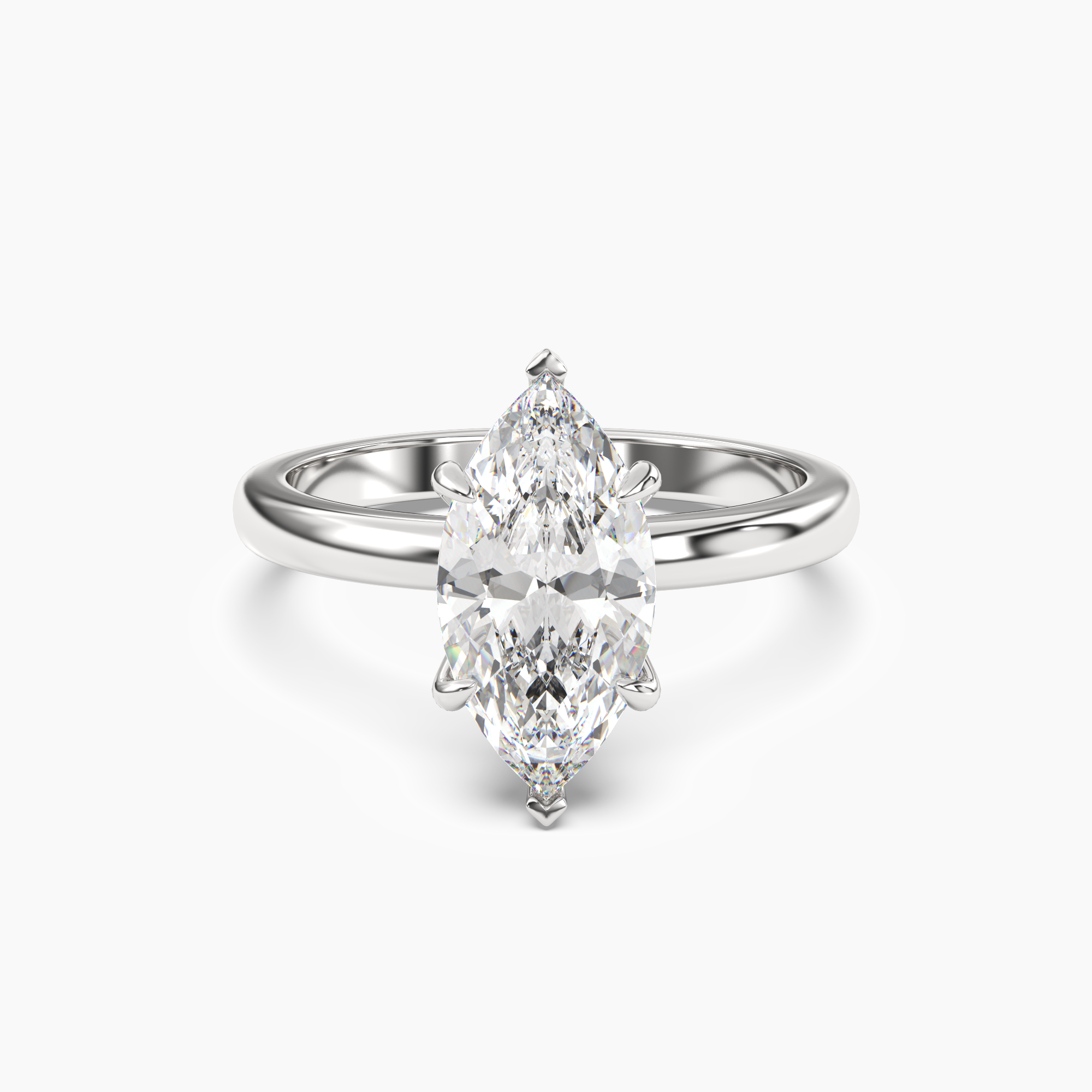 Penelope 3.5 Carat Marquise Cut Solitaire Lab Grown Diamond Ring in Silver