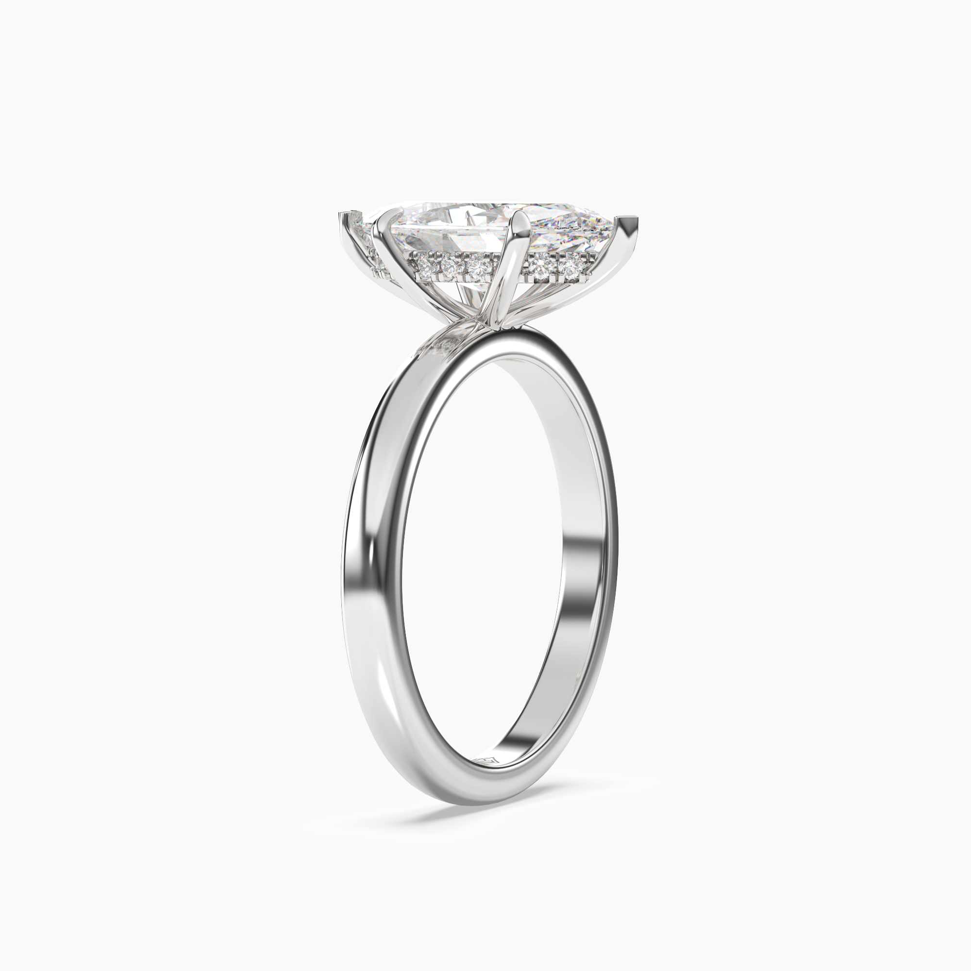 Penelope 2.5 Carat Marquise Cut Solitaire Lab Grown Diamond Ring in 10K White Gold - View 2