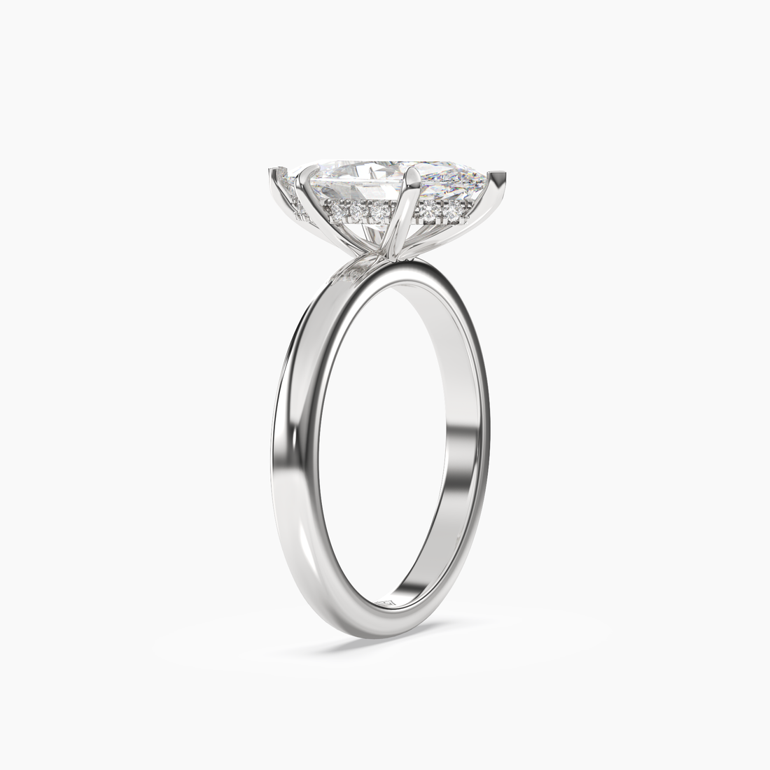 Penelope 3 Carat Marquise Cut Solitaire Lab Grown Diamond Ring in Silver - View 2