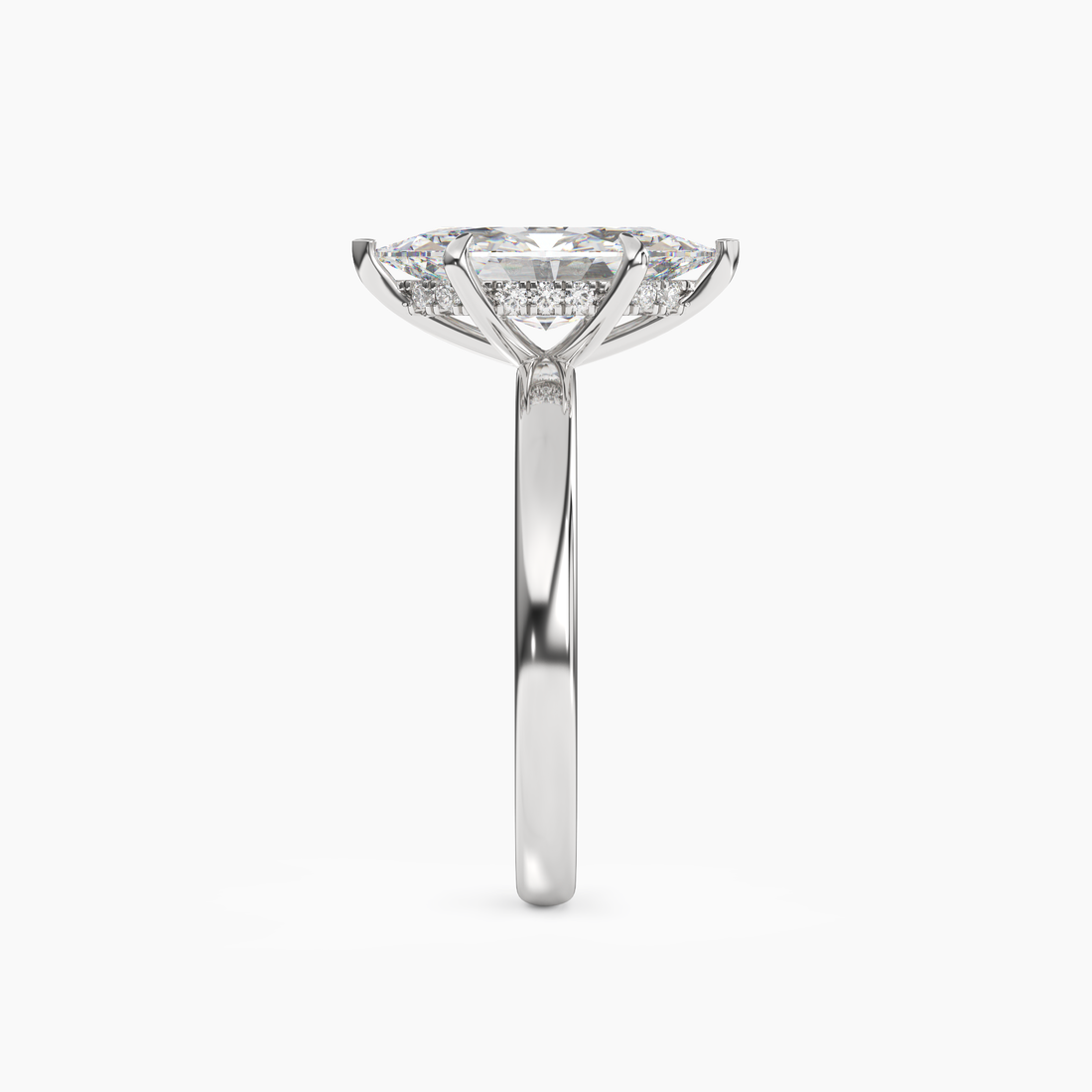 Penelope 1 Carat Marquise Cut Solitaire Lab Grown Diamond Ring in Silver - View 3