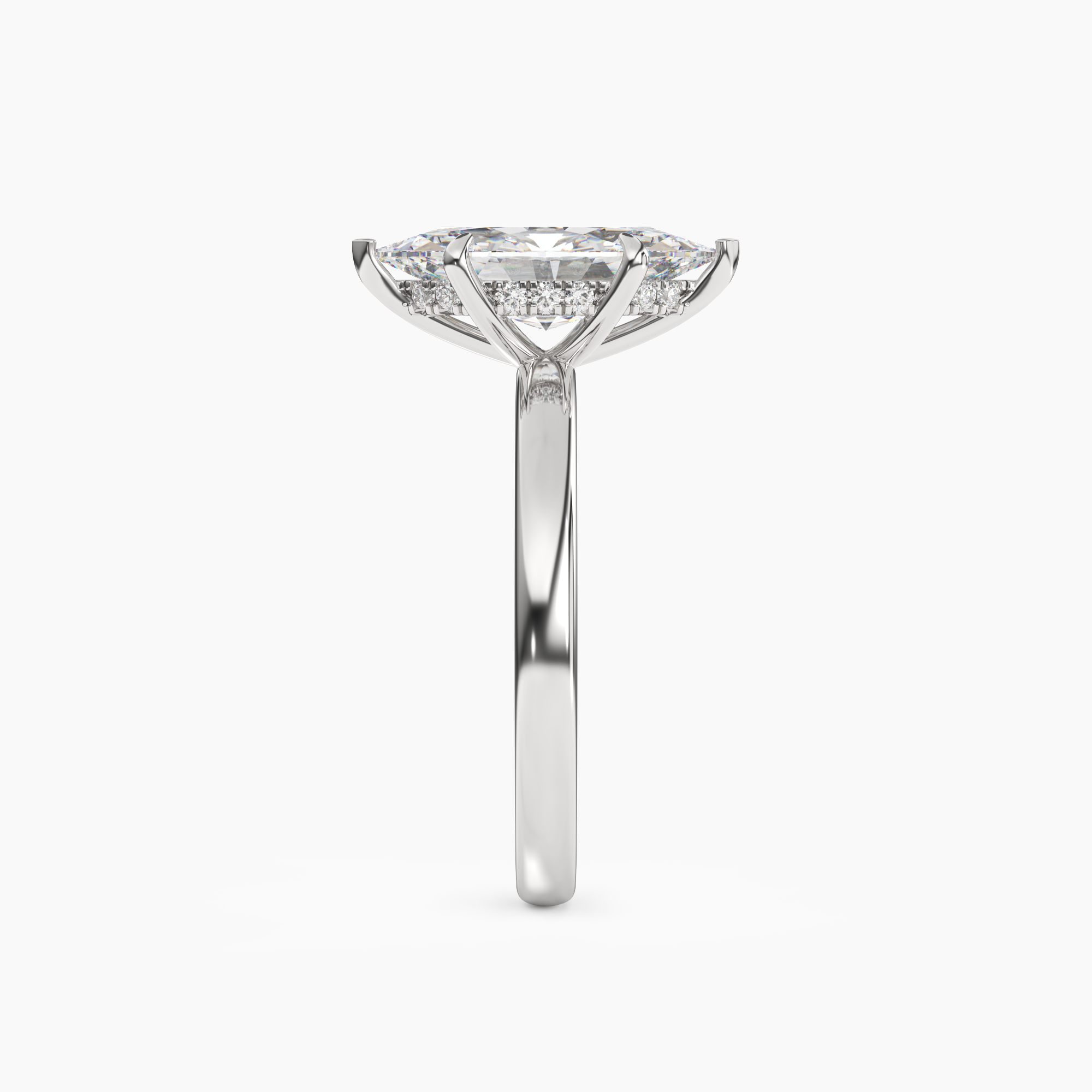 Penelope 1 Carat Marquise Cut Solitaire Lab Grown Diamond Ring in 14K White Gold - View 3