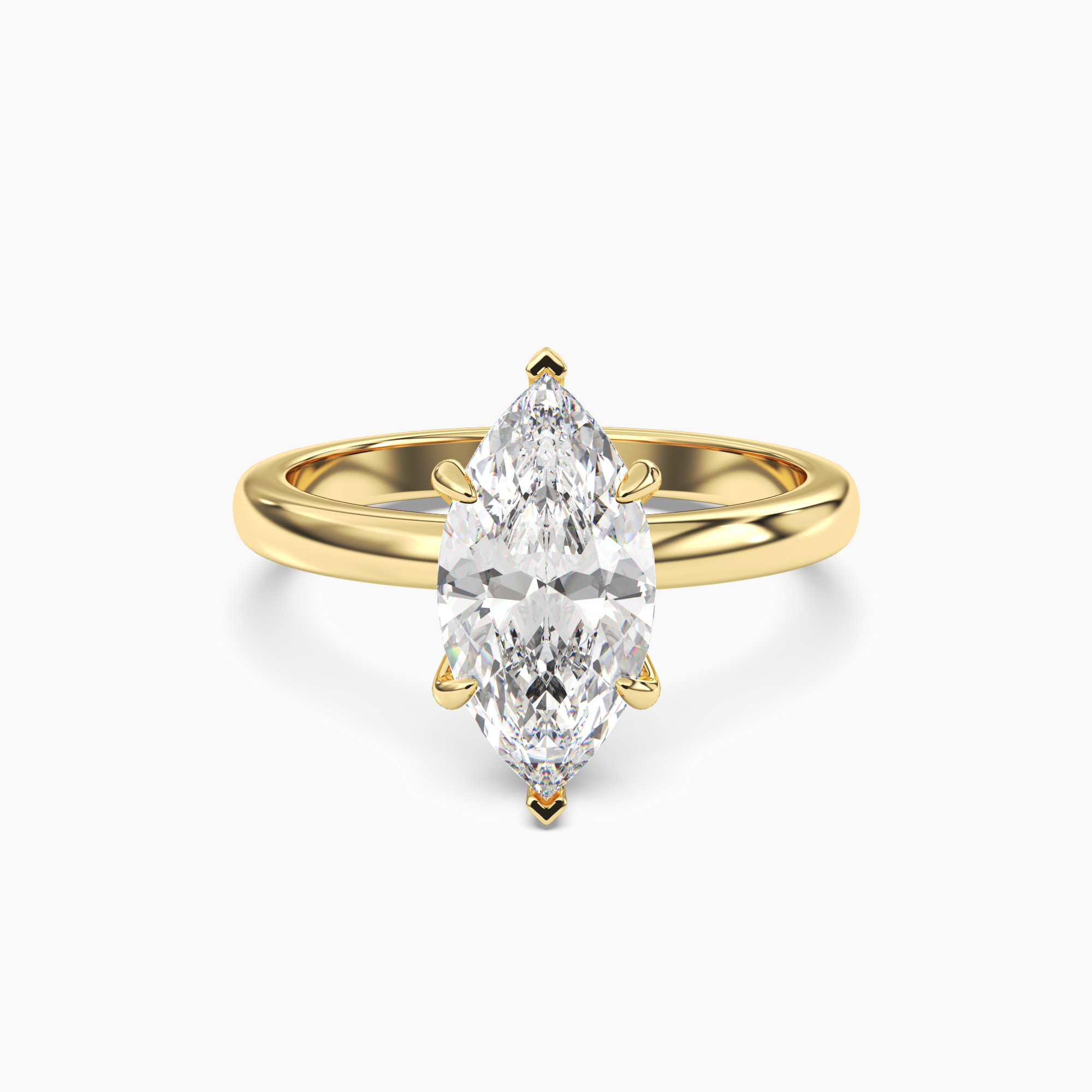 Penelope 4.5 Carat Marquise Cut Solitaire Lab Grown Diamond Ring in Silver - View 4