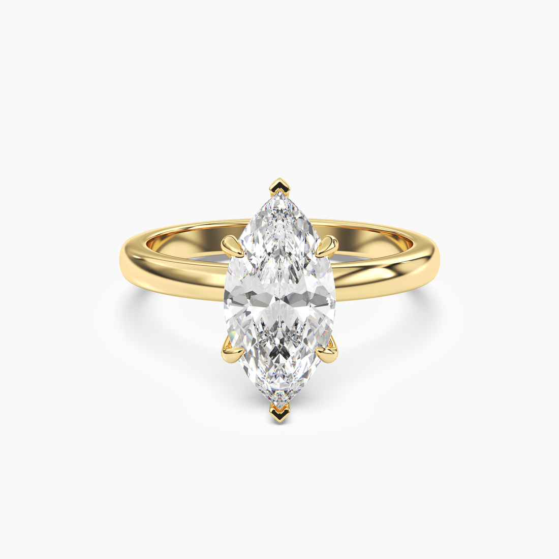 Penelope 5 Carat Marquise Cut Solitaire Lab Grown Diamond Ring in 14K White Gold - View 4