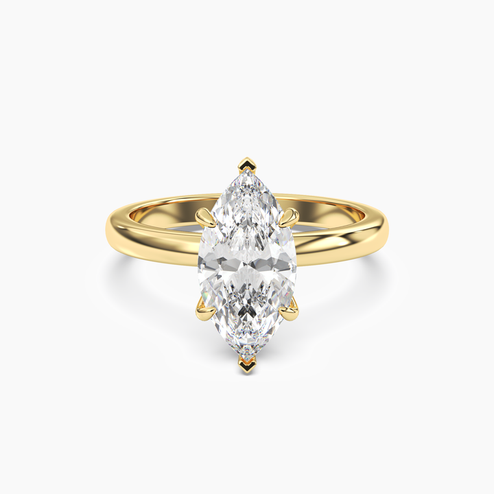Penelope 1.5 Carat Marquise Cut Solitaire Lab Grown Diamond Ring in 14K Yellow Gold