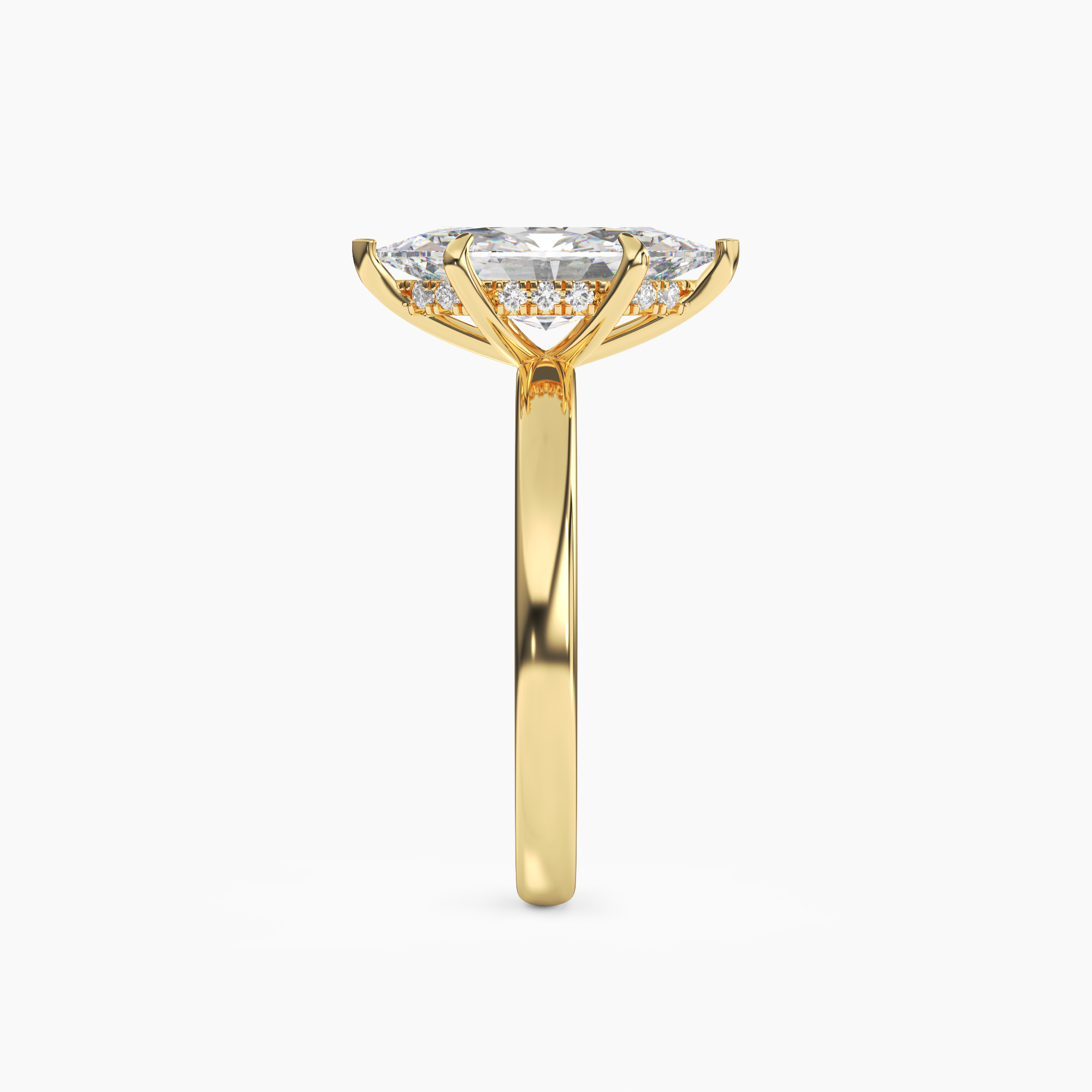 Penelope 3.5 Carat Marquise Cut Solitaire Lab Grown Diamond Ring in Silver - View 6