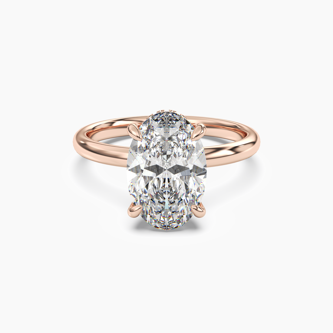 Penelope 1 Carat Oval Cut Solitaire Lab Grown Diamond Ring in Platinum - View 7