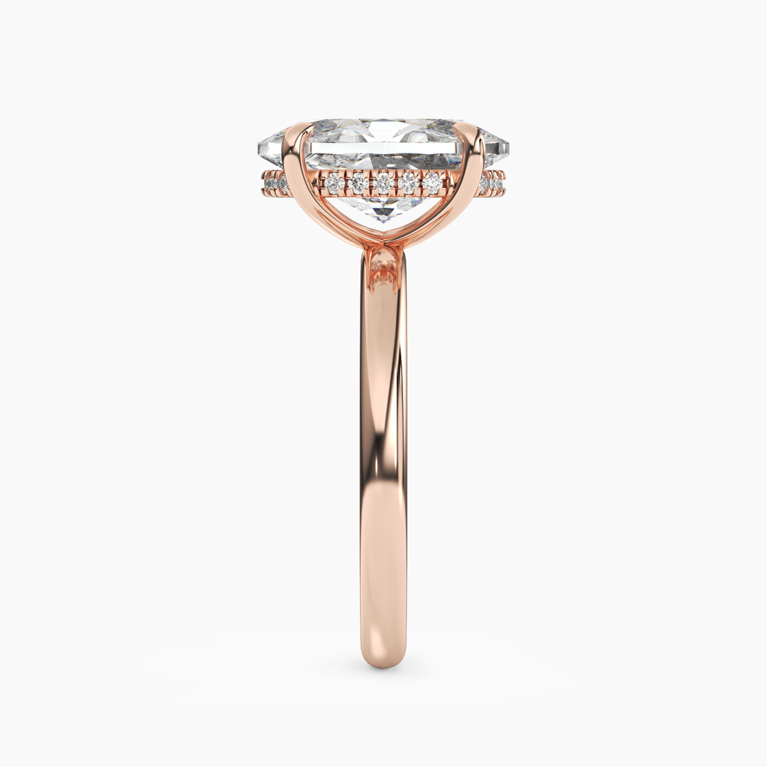 Penelope 5 Carat Oval Cut Solitaire Lab Grown Diamond Ring in 18K Rose Gold - View 3