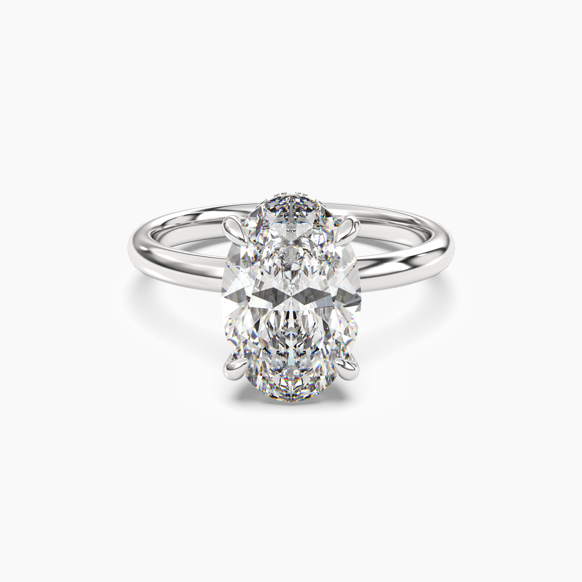 Penelope 2.5 Carat Oval Cut Solitaire Lab Grown Diamond Ring in Silver