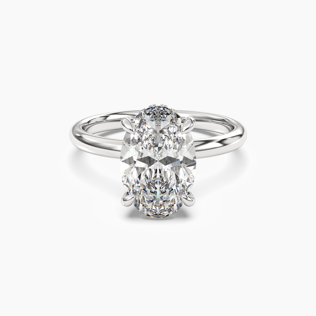 Penelope 5 Carat Oval Cut Solitaire Lab Grown Diamond Ring in 18K Rose Gold - View 4