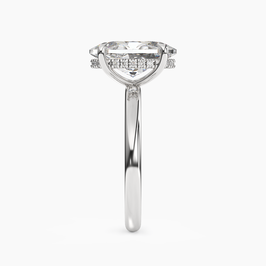 Penelope 2.5 Carat Oval Cut Solitaire Lab Grown Diamond Ring in 18K White Gold - View 3