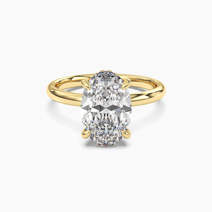 Penelope 3.5 Carat Oval Cut Solitaire Lab Grown Diamond Ring in 14K Yellow Gold