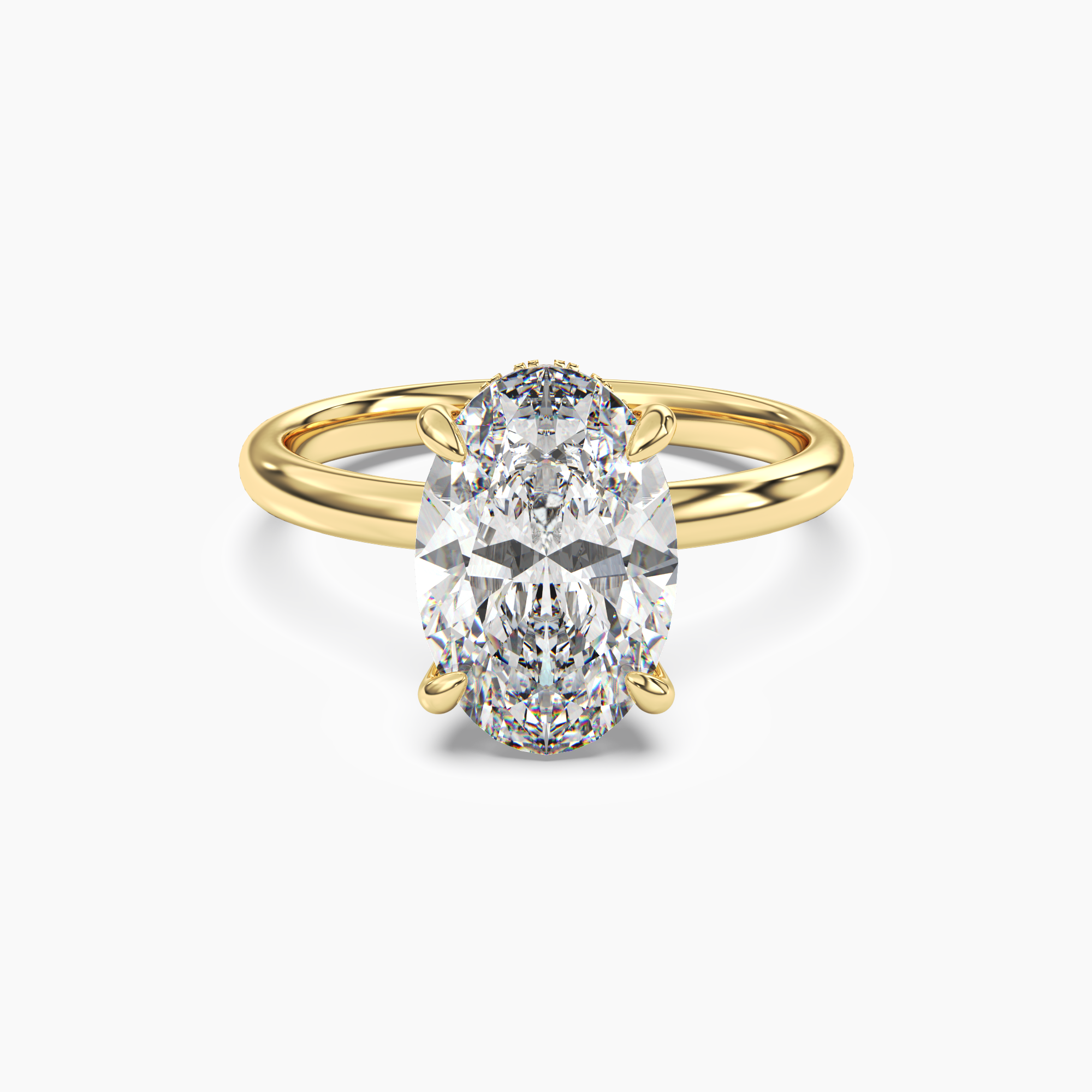 Penelope 5 Carat Oval Cut Solitaire Lab Grown Diamond Ring in 10K Rose Gold - View 7