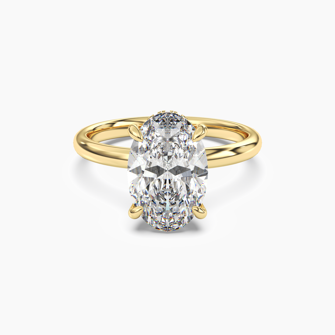 Penelope 5 Carat Oval Cut Solitaire Lab Grown Diamond Ring in Silver - View 4