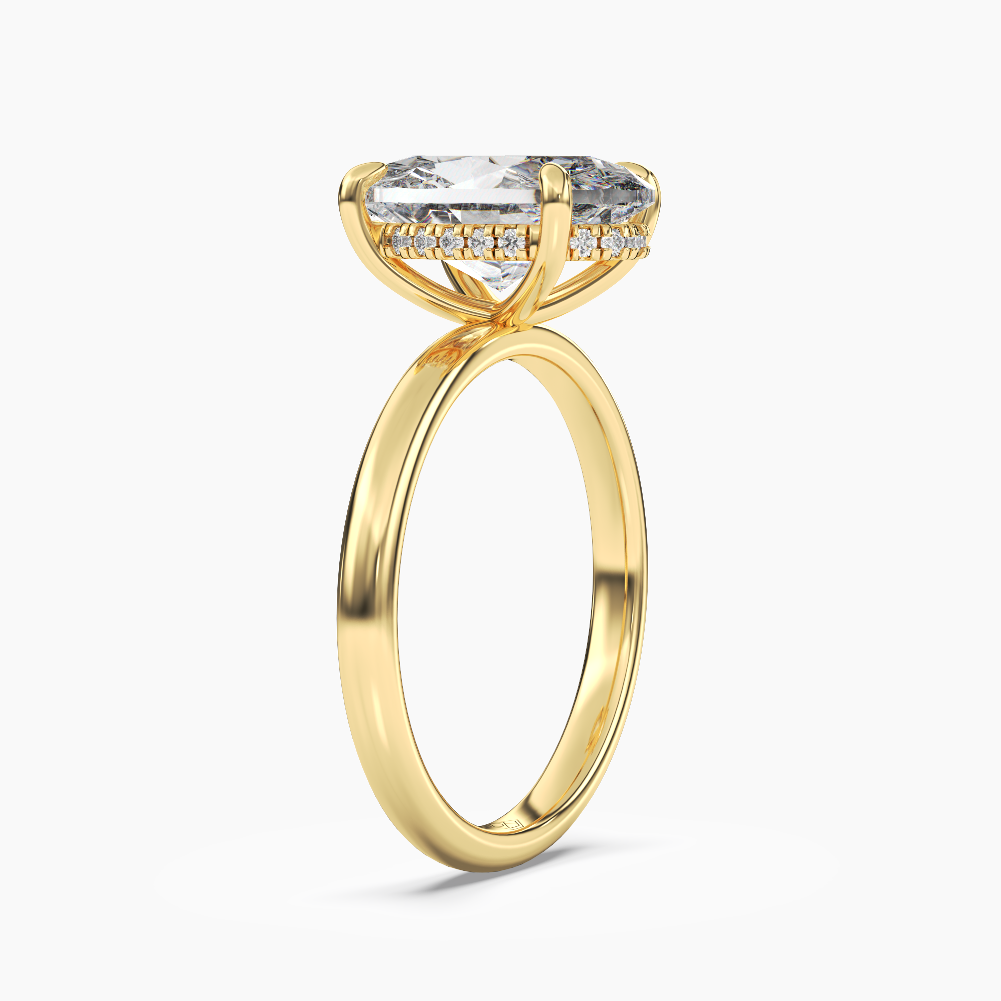 Penelope 2 Carat Oval Cut Solitaire Lab Grown Diamond Ring in Platinum - View 5