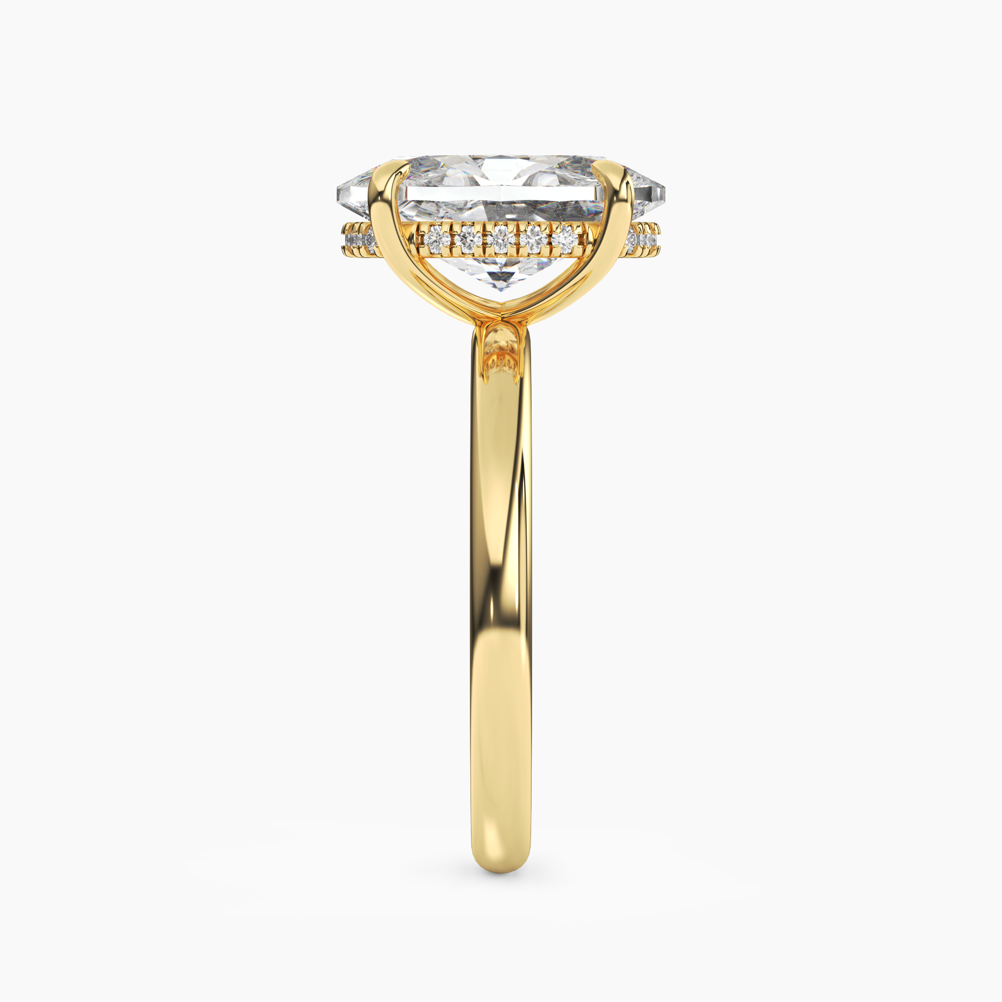 Penelope 5 Carat Oval Cut Solitaire Lab Grown Diamond Ring in 18K Yellow Gold - View 3