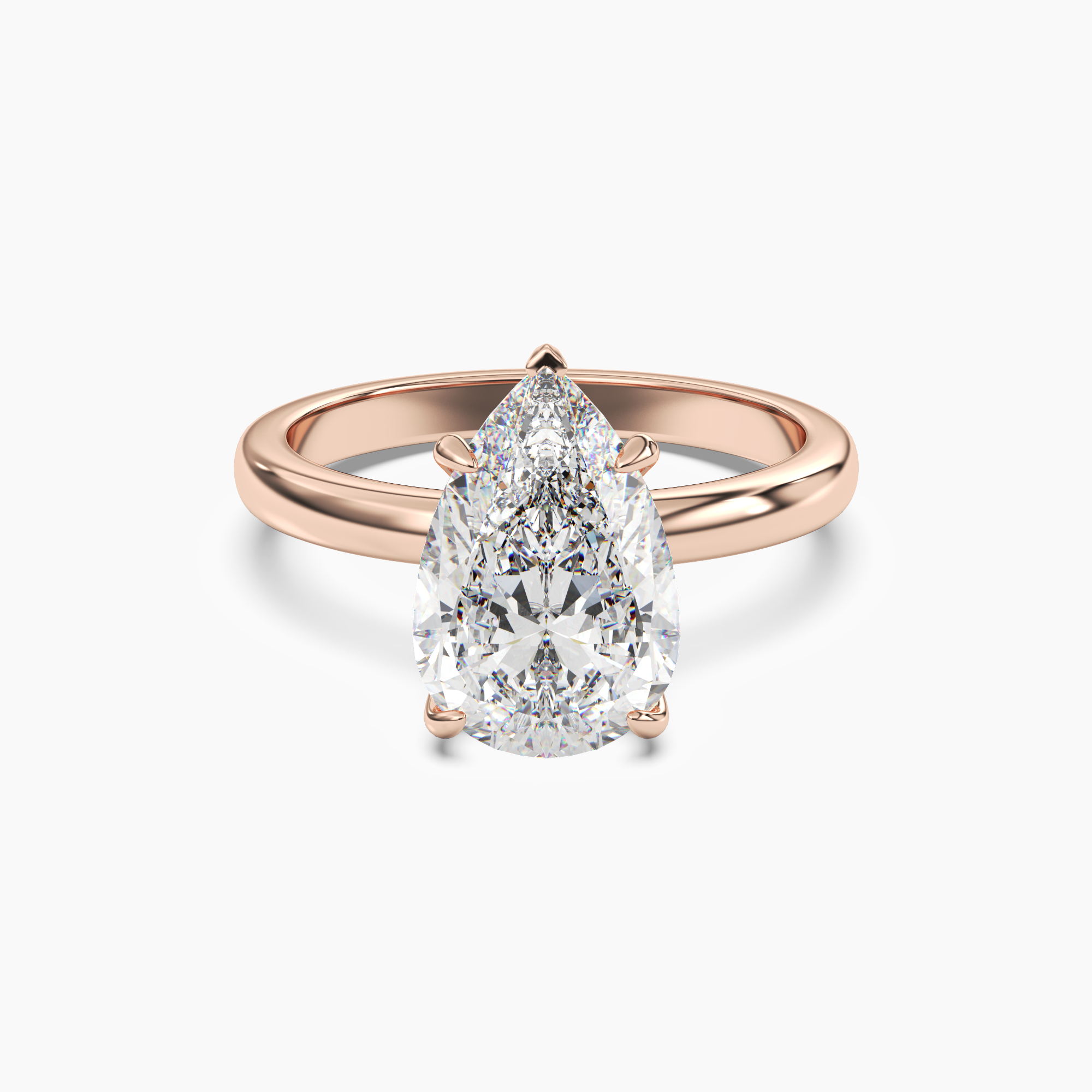 Penelope 2 Carat Pear Cut Hidden Halo Lab Grown Diamond Ring in 14K Rose Gold