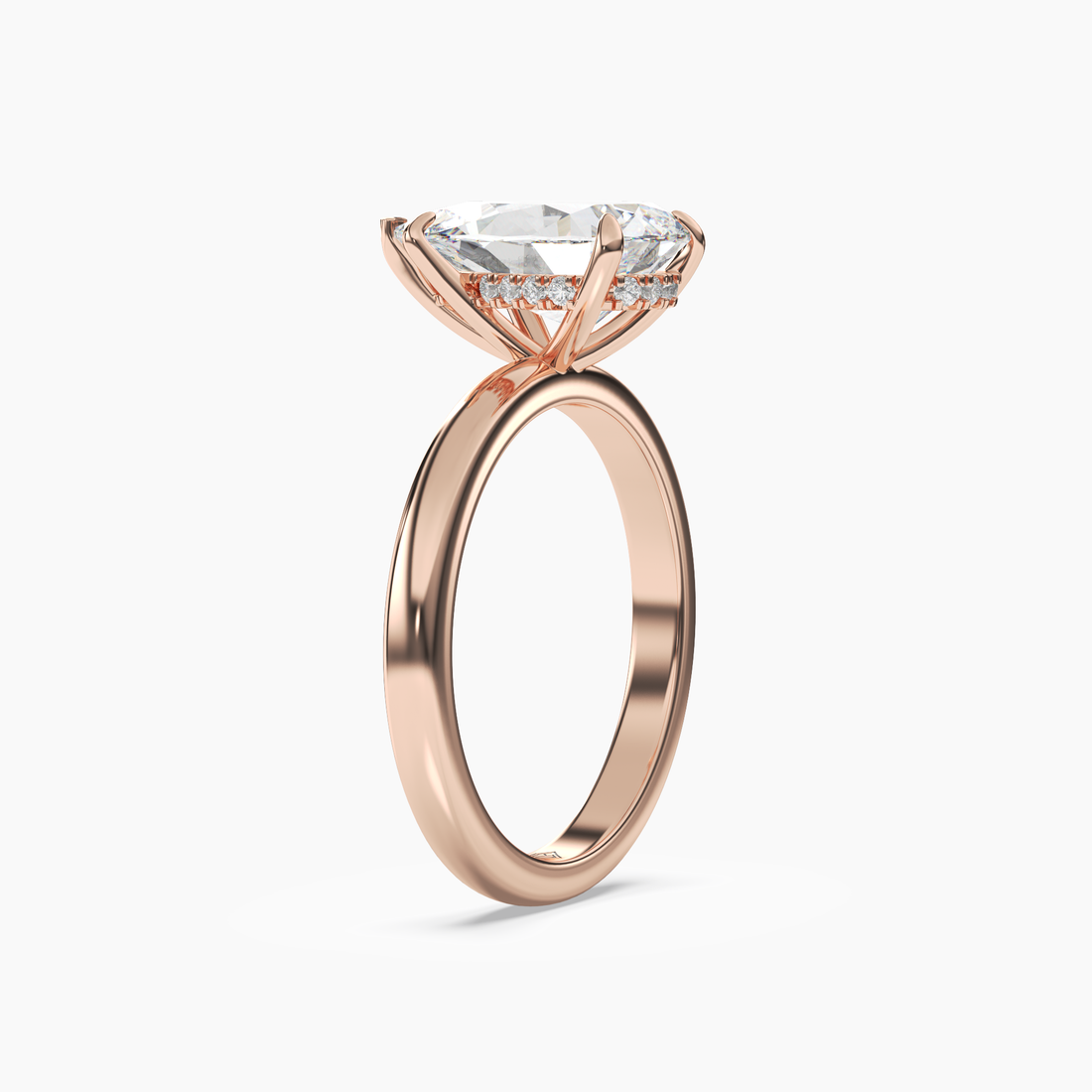 Penelope 2 Carat Pear Cut Hidden Halo Lab Grown Diamond Ring in 10K Rose Gold - View 2