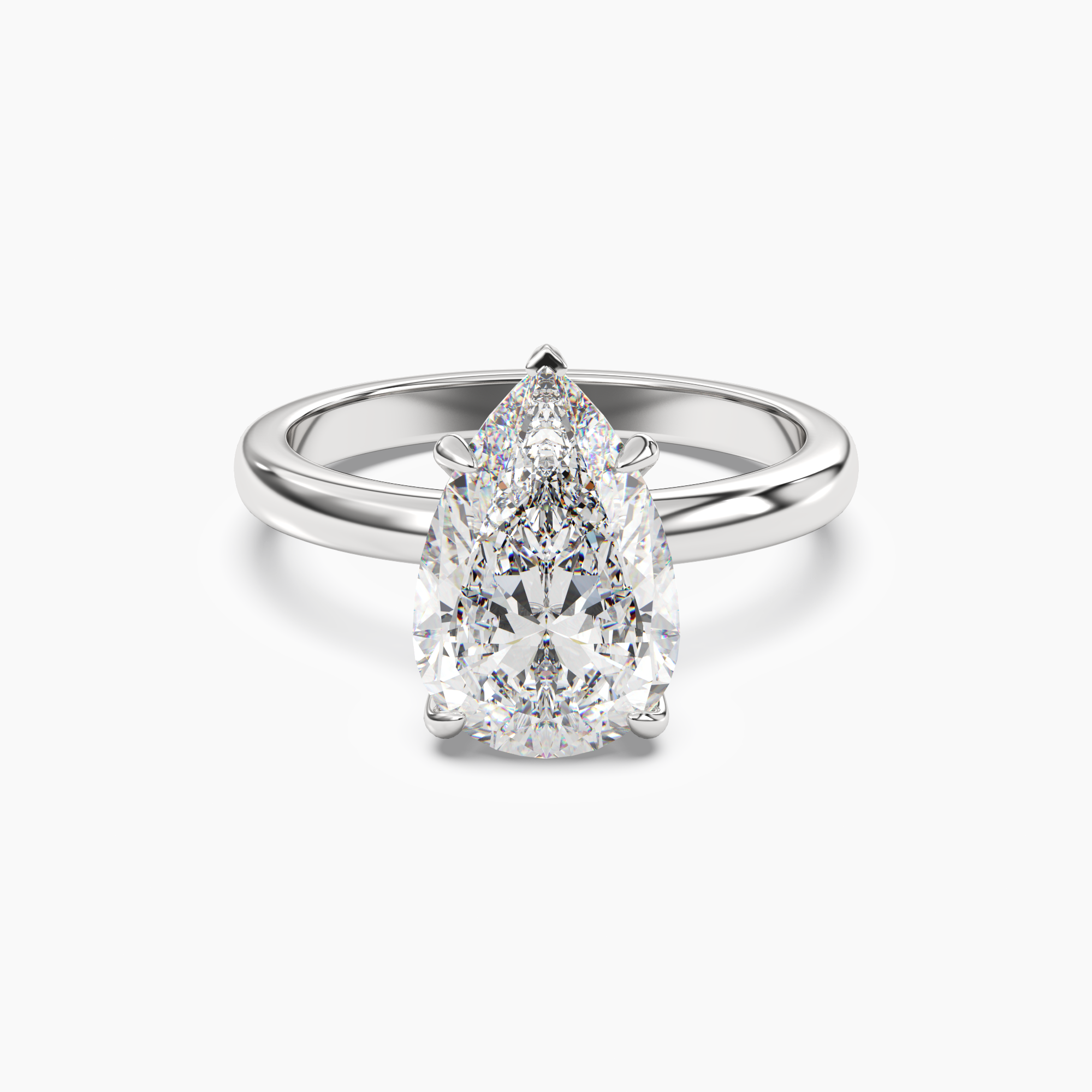 Penelope 4 Carat Pear Cut Hidden Halo Lab Grown Diamond Ring in Platinum