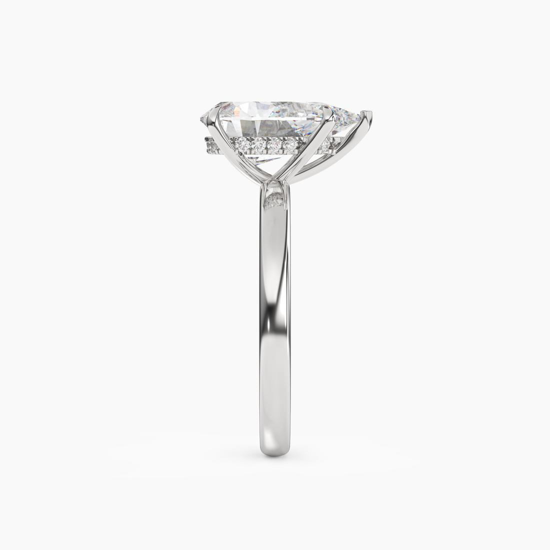 Penelope 2 Carat Pear Cut Hidden Halo Lab Grown Diamond Ring in Platinum - View 3