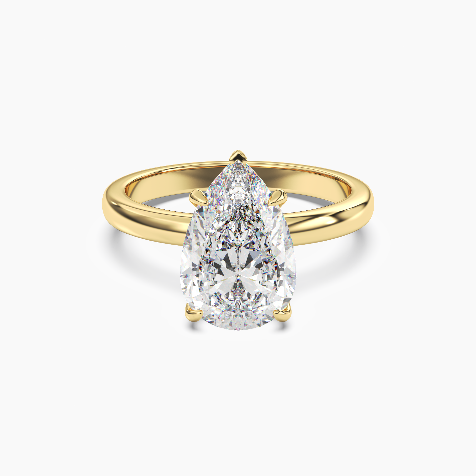 Penelope 3.5 Carat Pear Cut Hidden Halo Lab Grown Diamond Ring in 10K Rose Gold - View 7