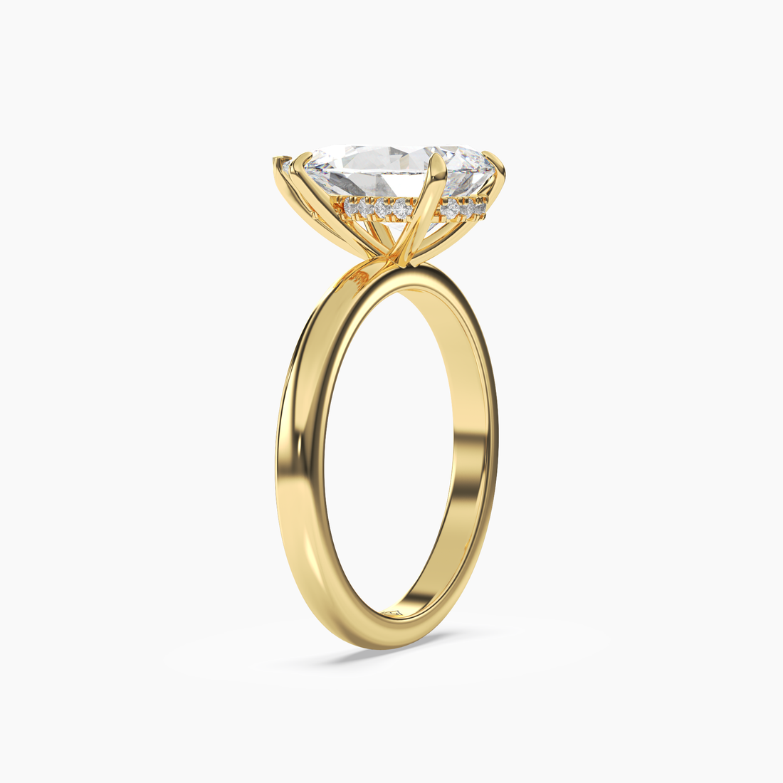 Penelope 5 Carat Pear Cut Hidden Halo Lab Grown Diamond Ring in 10K White Gold - View 5