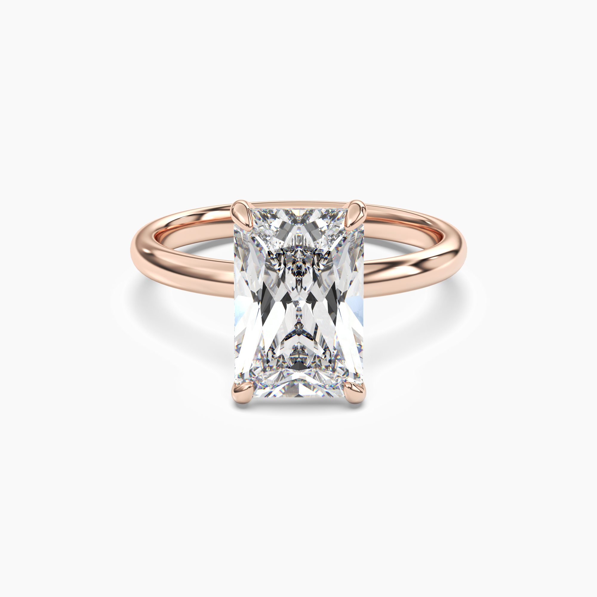 Penelope 4 Carat Radiant Cut Solitaire Lab Grown Diamond Ring in Platinum - View 7