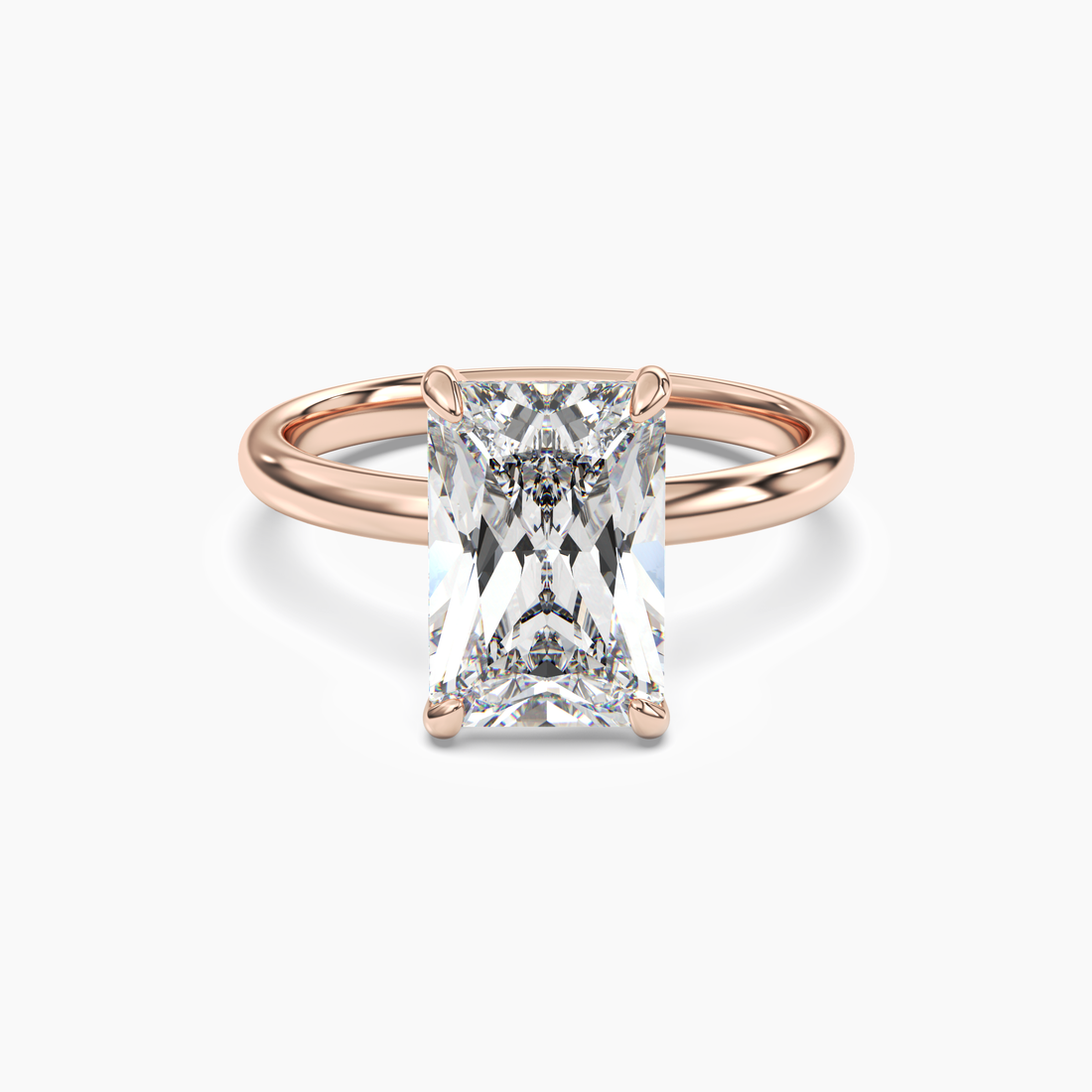 Penelope 5 Carat Radiant Cut Solitaire Lab Grown Diamond Ring in Silver - View 7