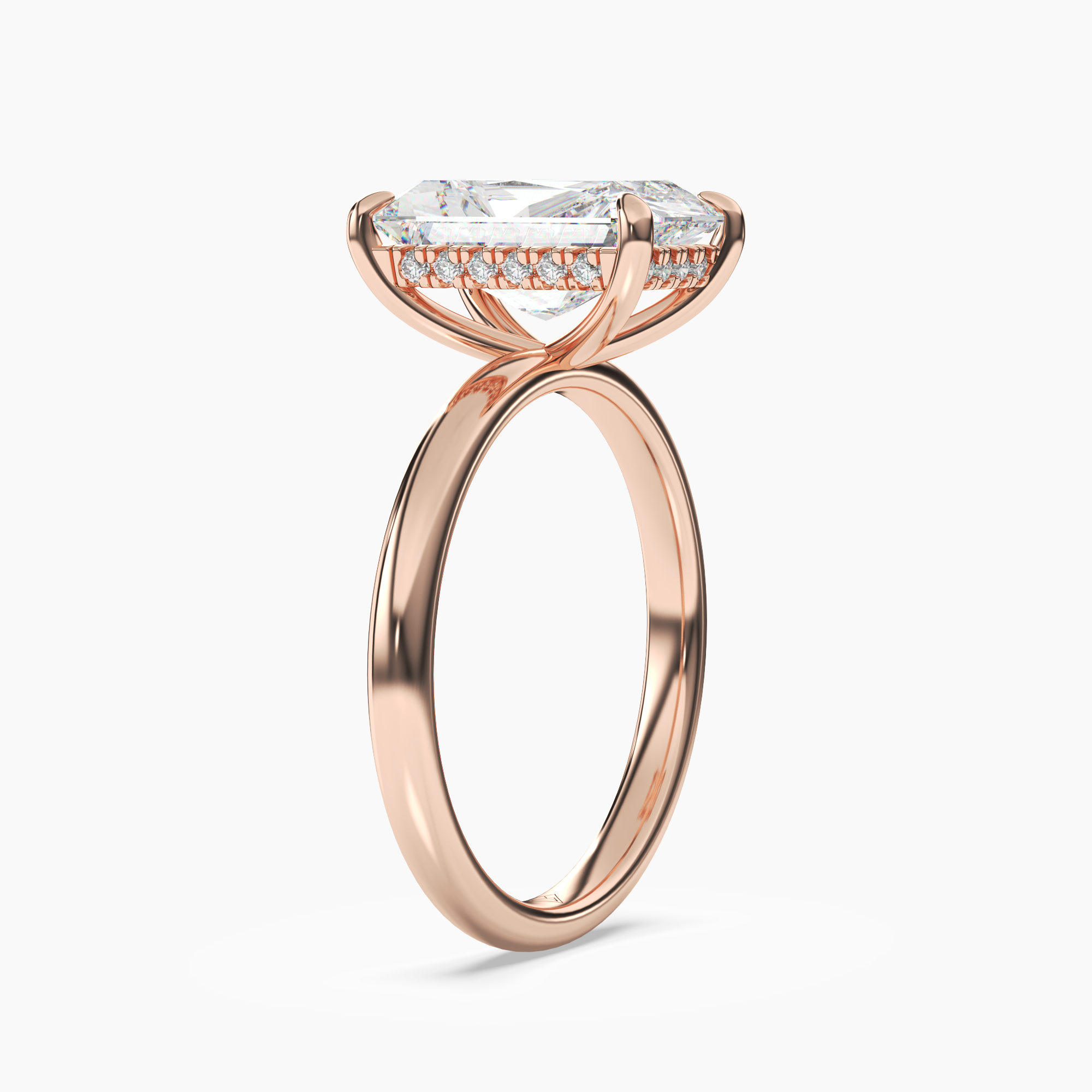 Penelope 4 Carat Radiant Cut Solitaire Lab Grown Diamond Ring in Platinum - View 8