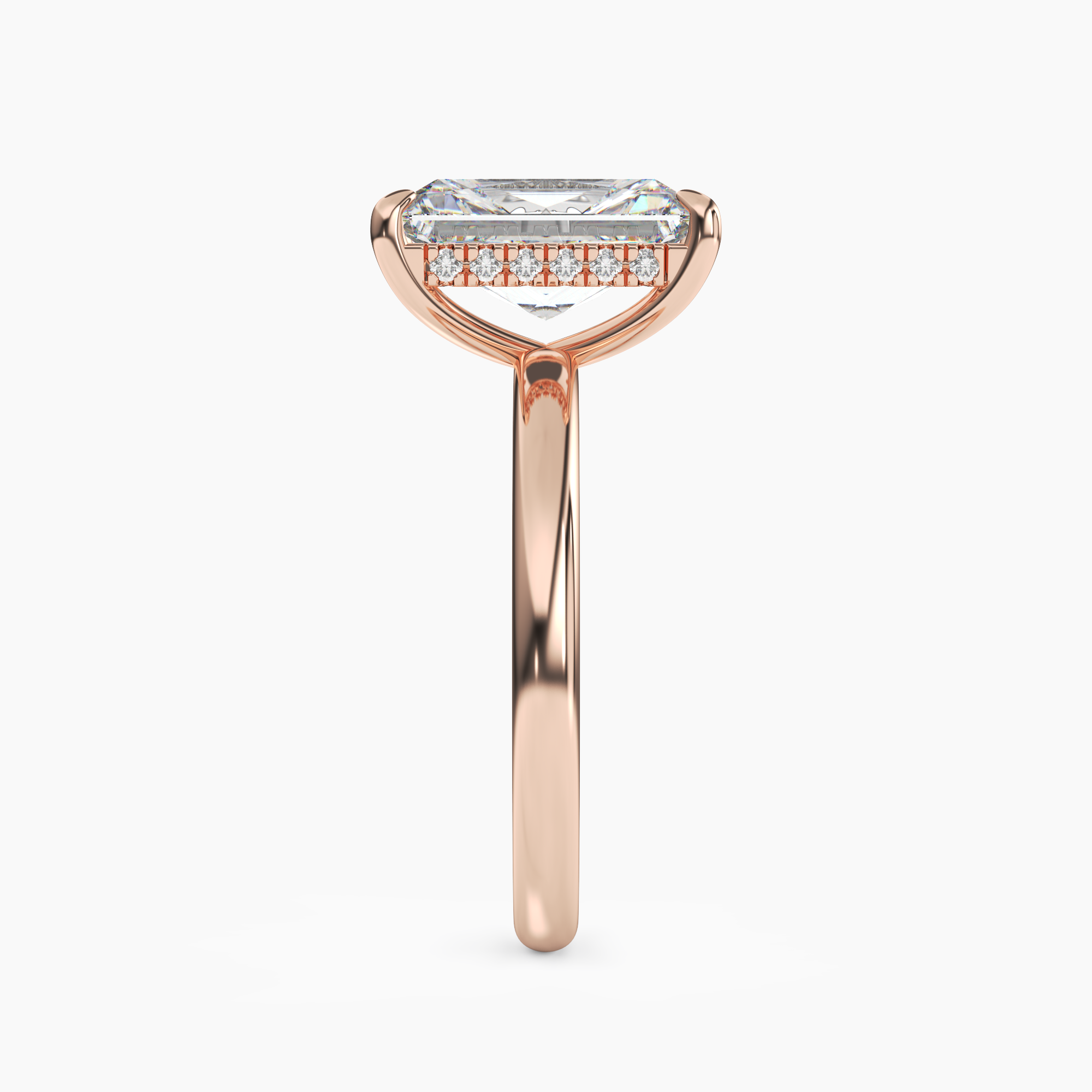 Penelope 2 Carat Radiant Cut Solitaire Lab Grown Diamond Ring in 10K Rose Gold - View 3