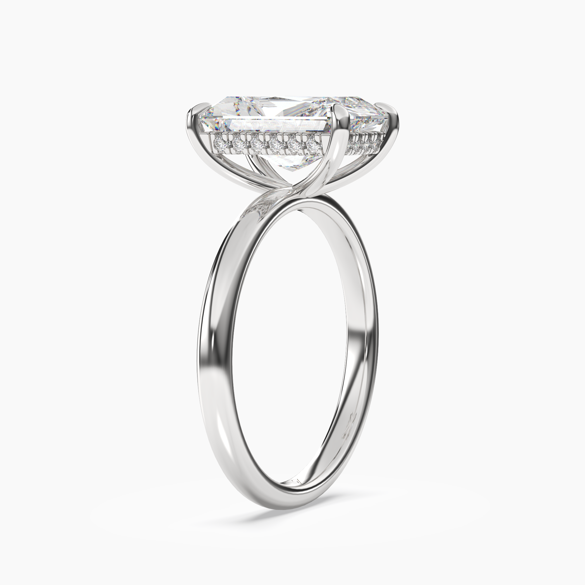 Penelope 3.5 Carat Radiant Cut Solitaire Lab Grown Diamond Ring in Platinum - View 2