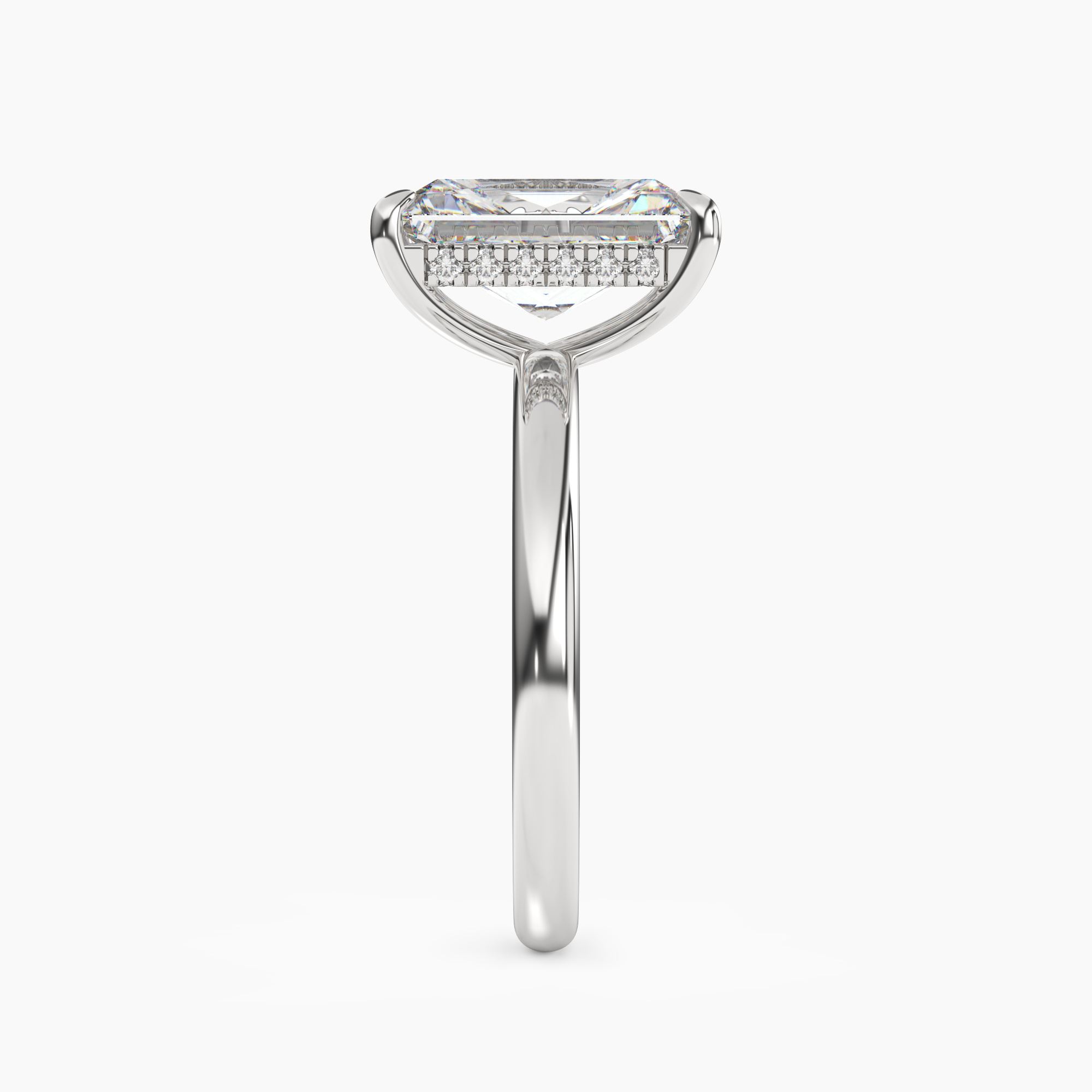 Penelope 4 Carat Radiant Cut Solitaire Lab Grown Diamond Ring in Platinum - View 3