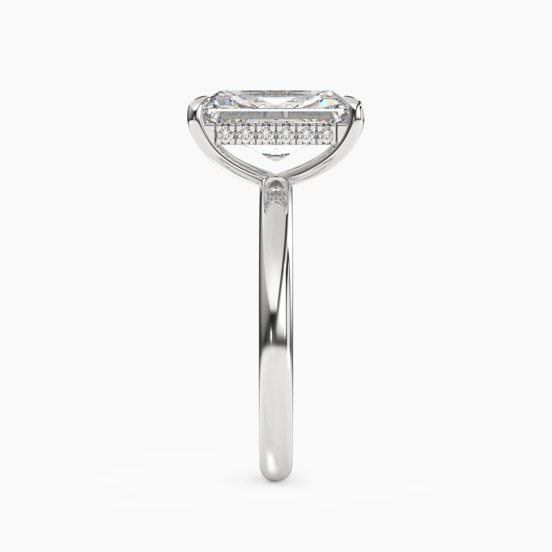 Penelope 4 Carat Radiant Cut Solitaire Lab Grown Diamond Ring in Platinum - View 3