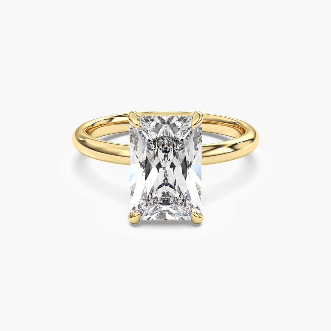 Lyric Radiant Hidden Halo 1.5 Carat Lab Grown Diamond Engagement Ring in 14K Rose Gold