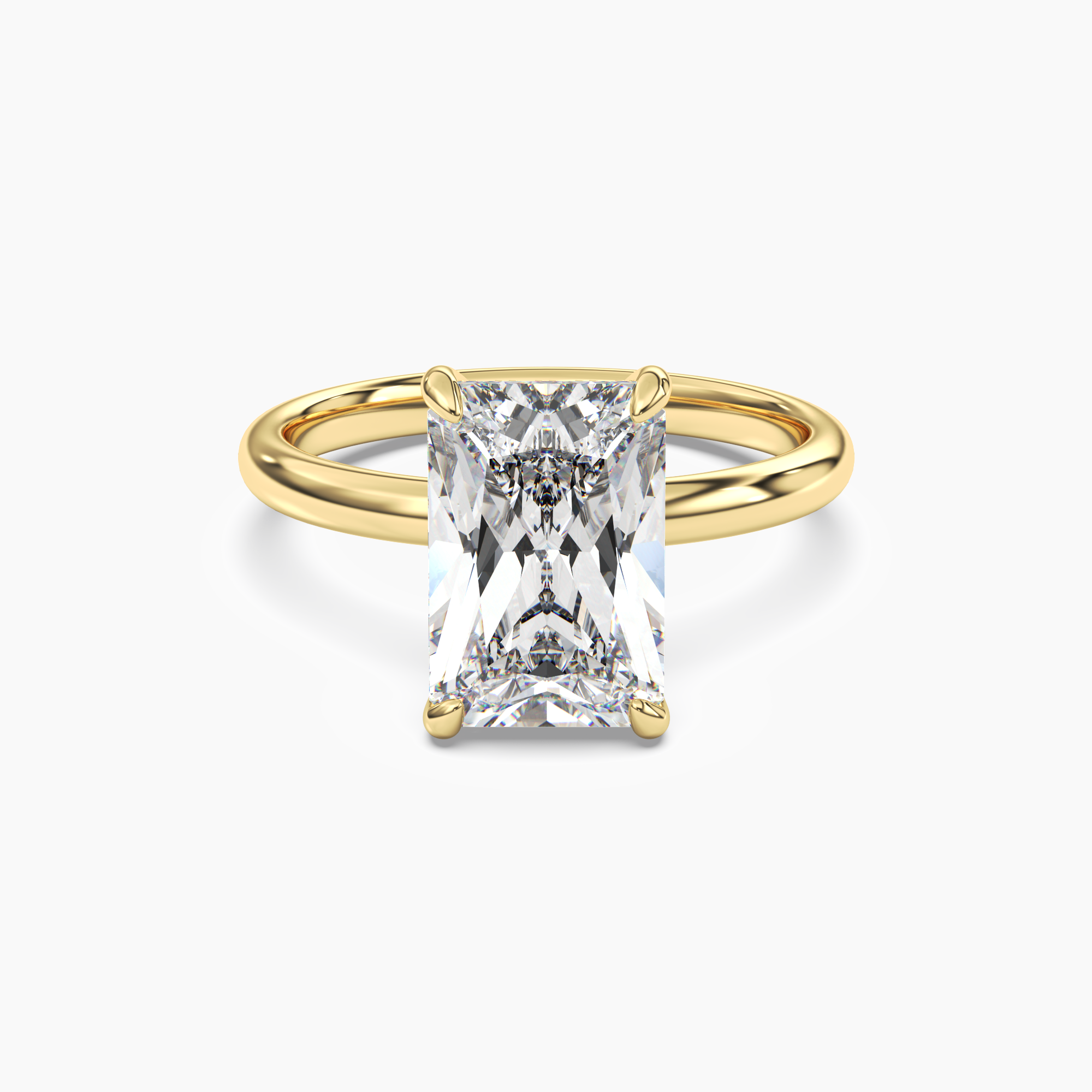 Penelope 4 Carat Radiant Cut Solitaire Lab Grown Diamond Ring in Platinum - View 4