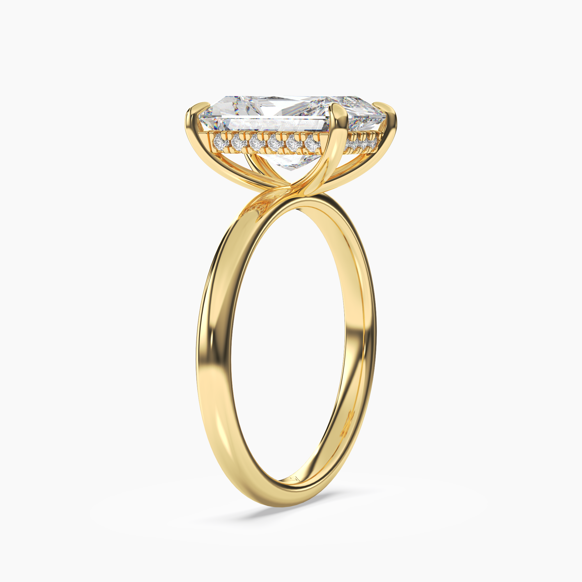 Penelope 4 Carat Radiant Cut Solitaire Lab Grown Diamond Ring in Platinum - View 5