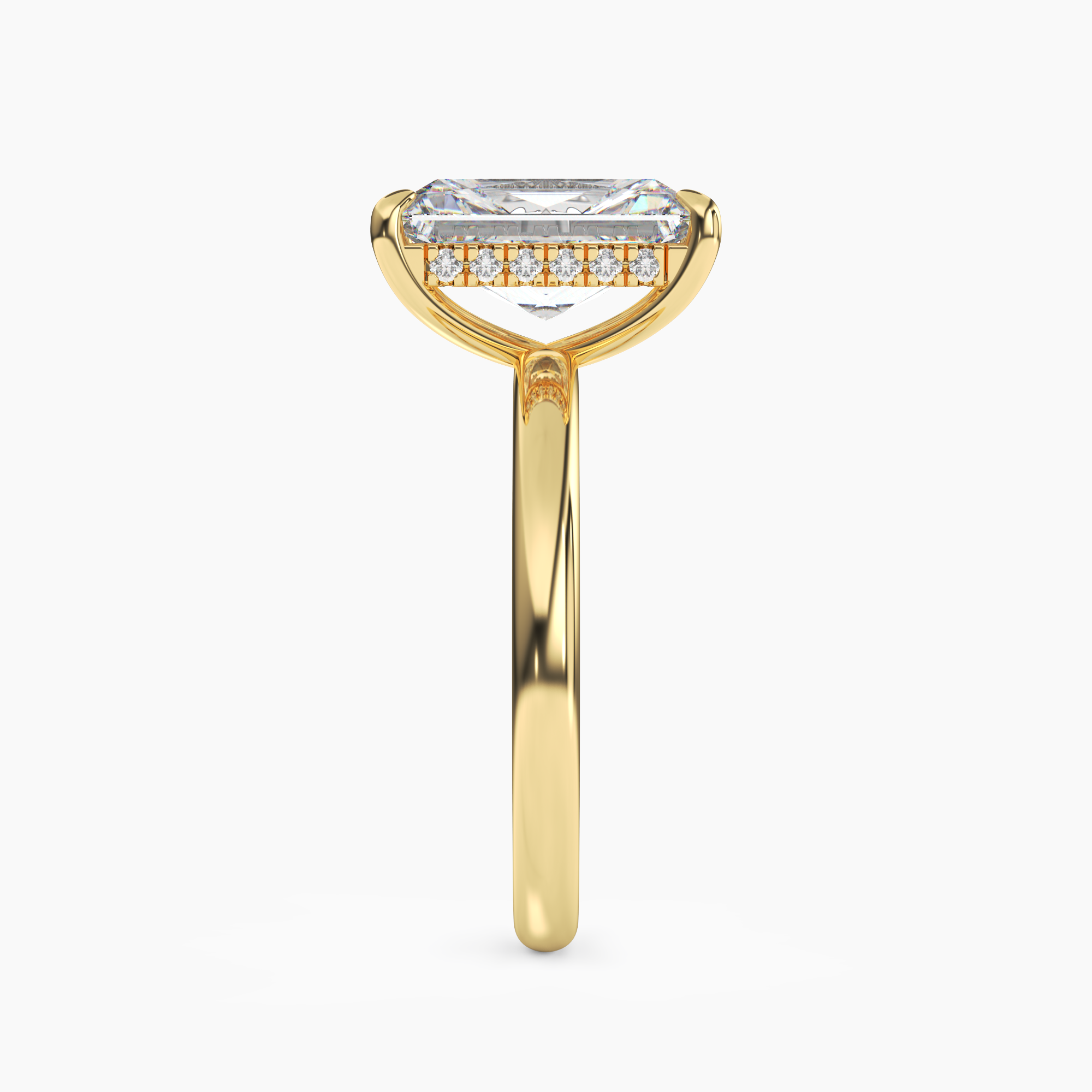 Penelope 4 Carat Radiant Cut Solitaire Lab Grown Diamond Ring in 10K Yellow Gold - View 3