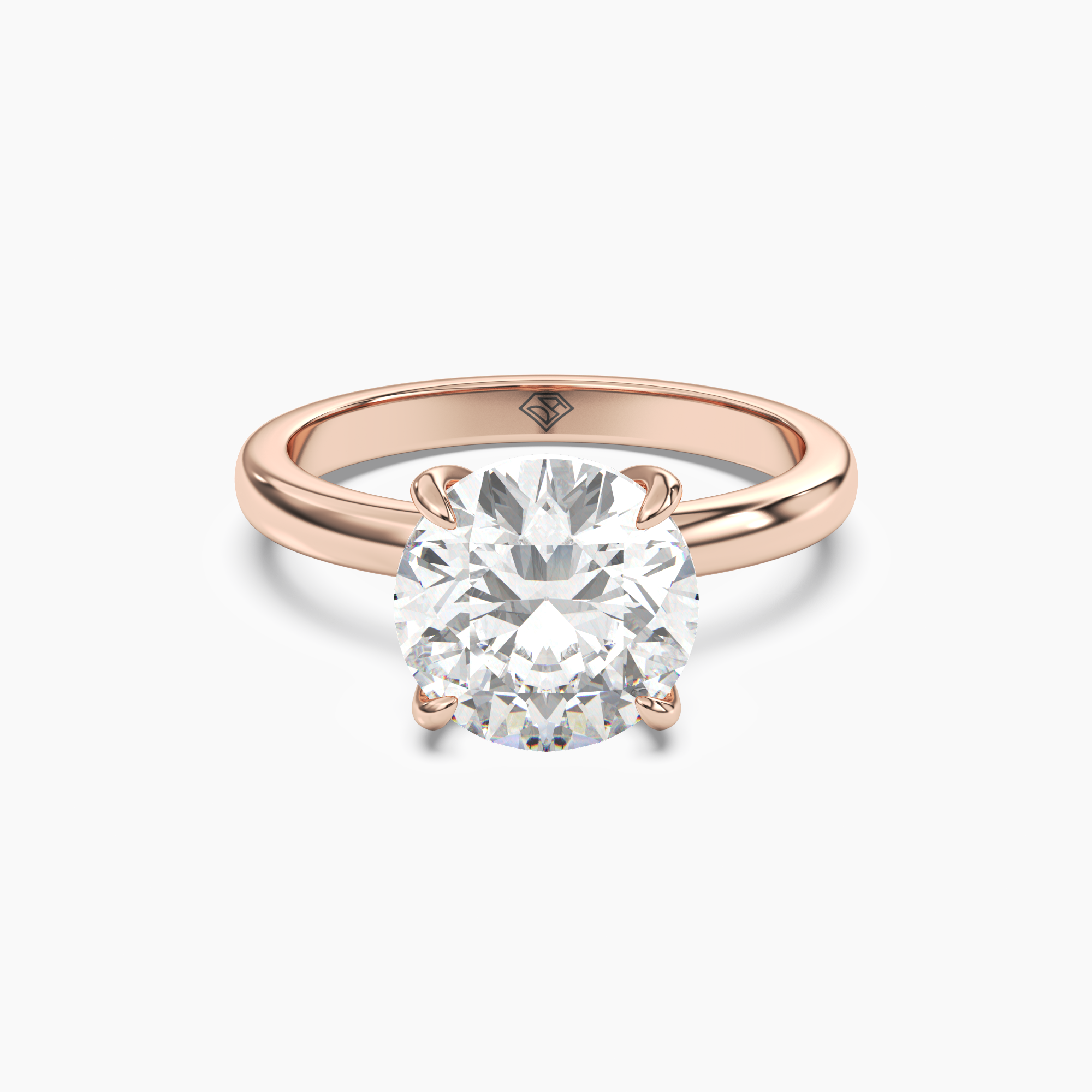 Penelope 4 Carat Round Cut Hidden Halo Lab Grown Diamond Ring in 14K White Gold - View 7