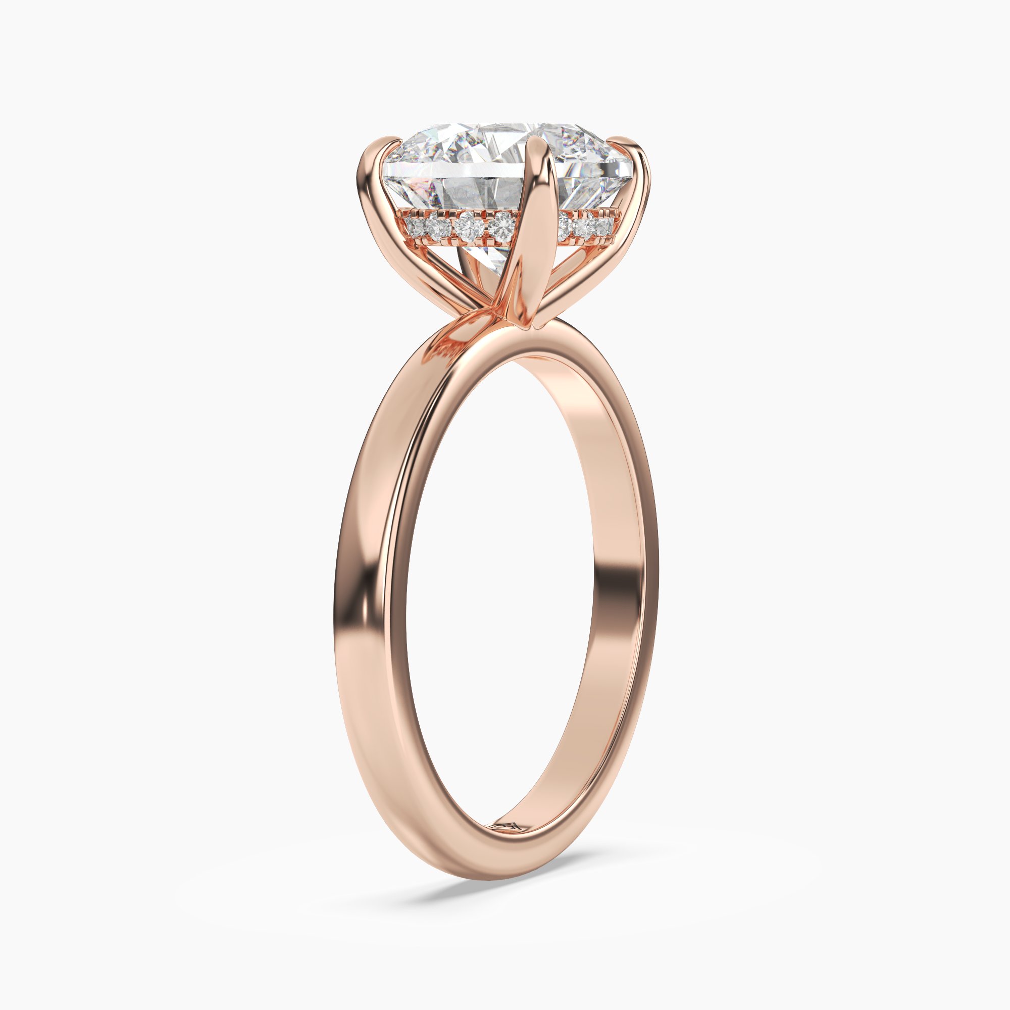 Penelope 2.5 Carat Round Cut Hidden Halo Lab Grown Diamond Ring in Platinum - View 8