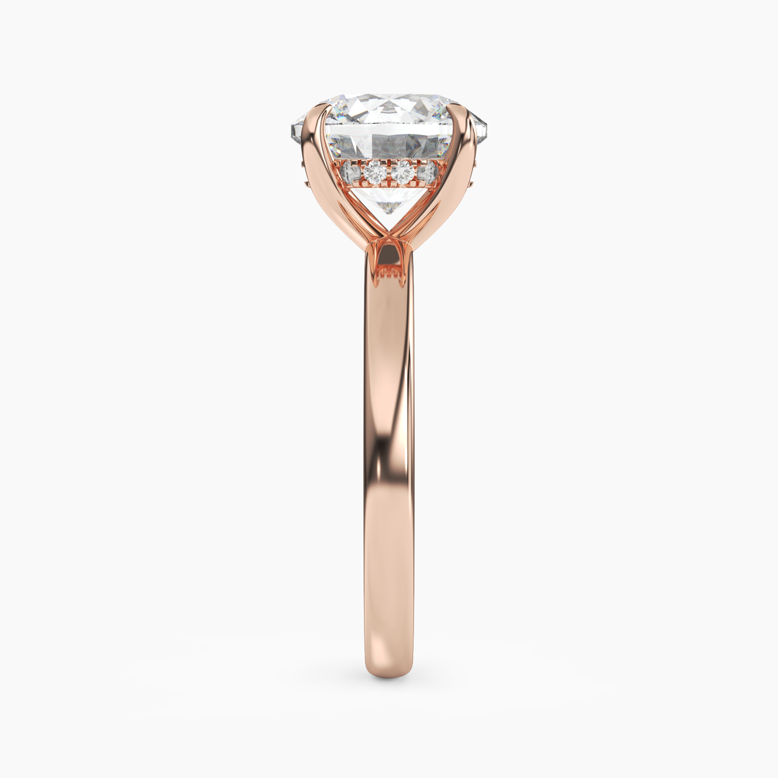 Penelope 2.5 Carat Round Cut Hidden Halo Lab Grown Diamond Ring in 14K Yellow Gold - View 9