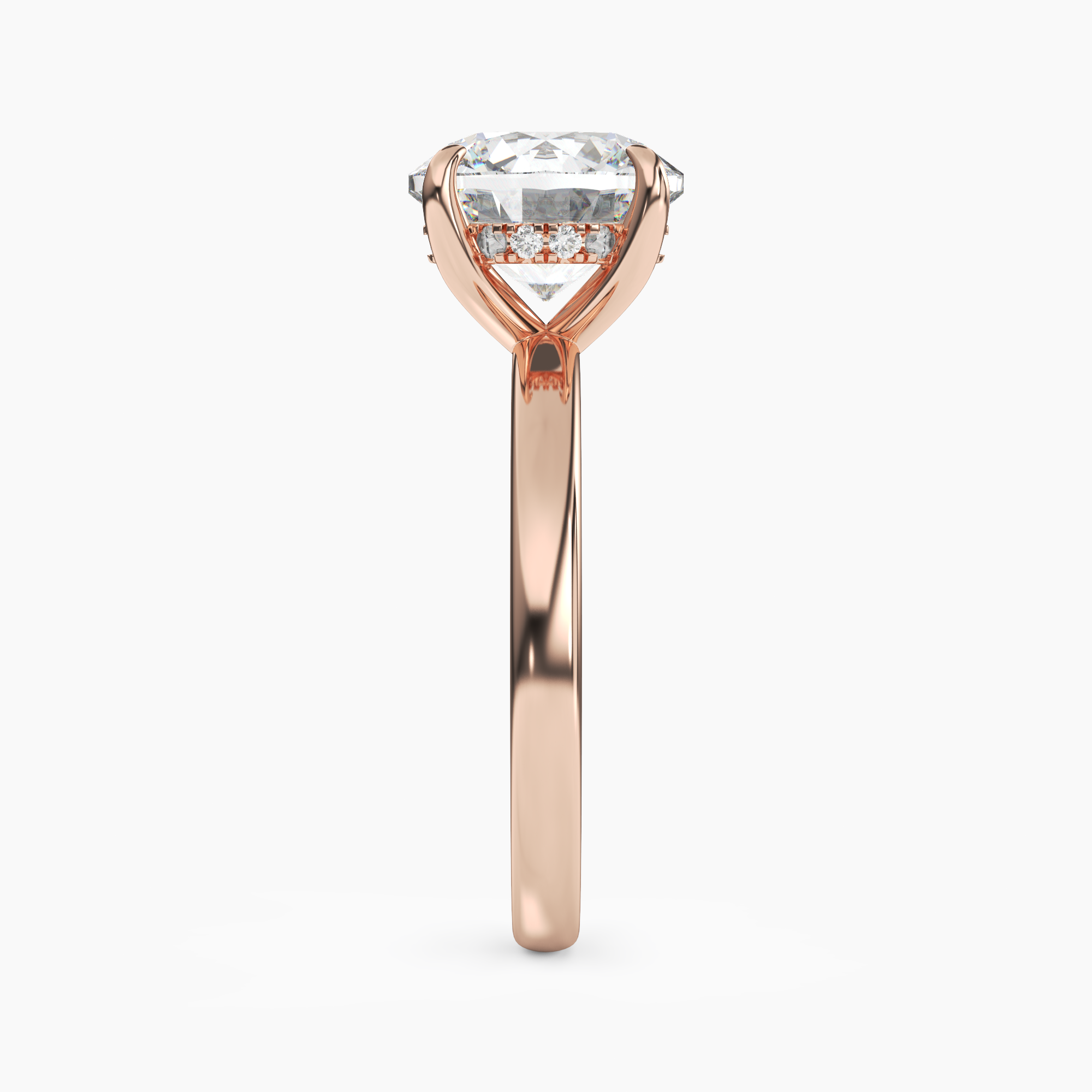 Penelope 5 Carat Round Cut Hidden Halo Lab Grown Diamond Ring in 10K White Gold - View 9