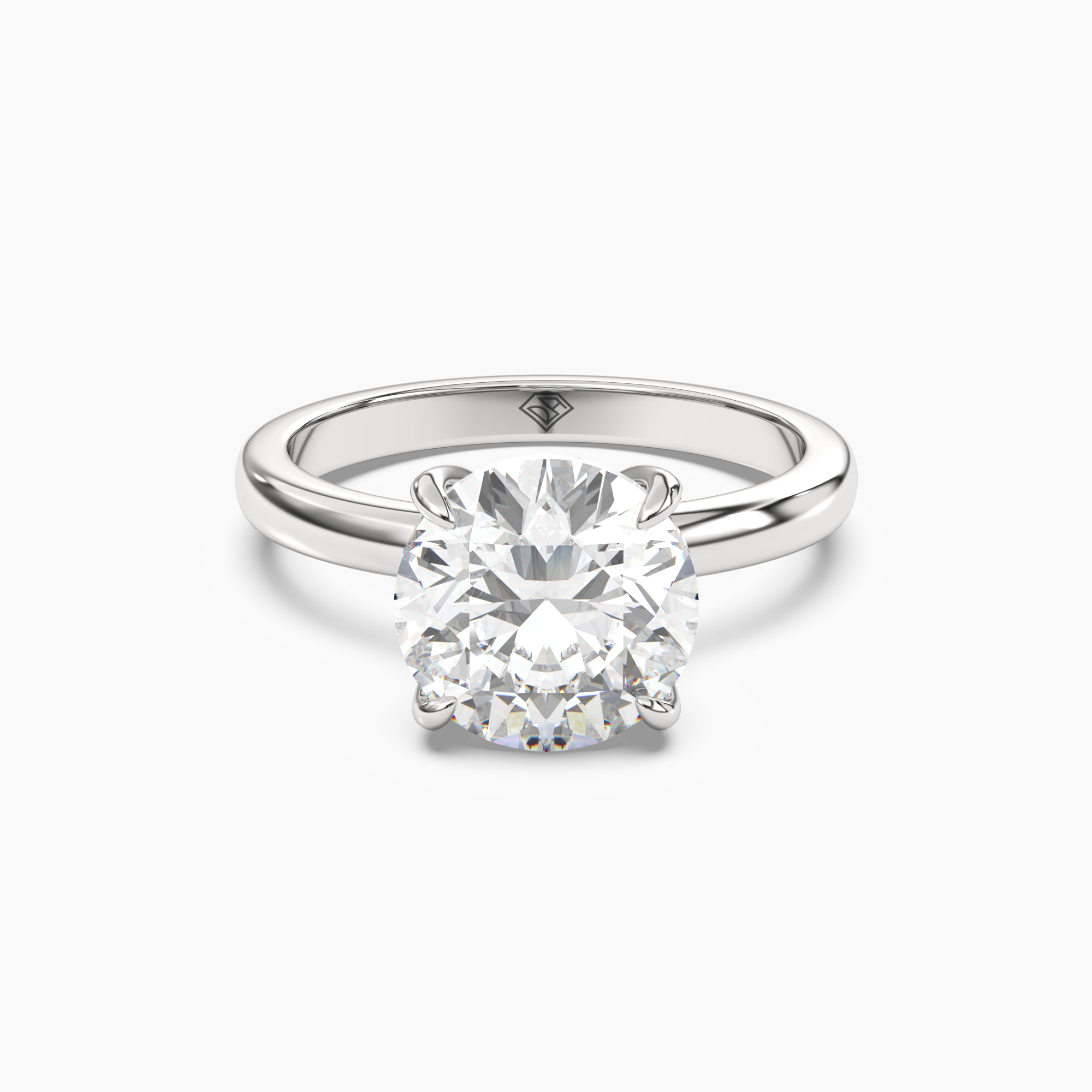Penelope 4 Carat Round Cut Hidden Halo Lab Grown Diamond Ring in Silver
