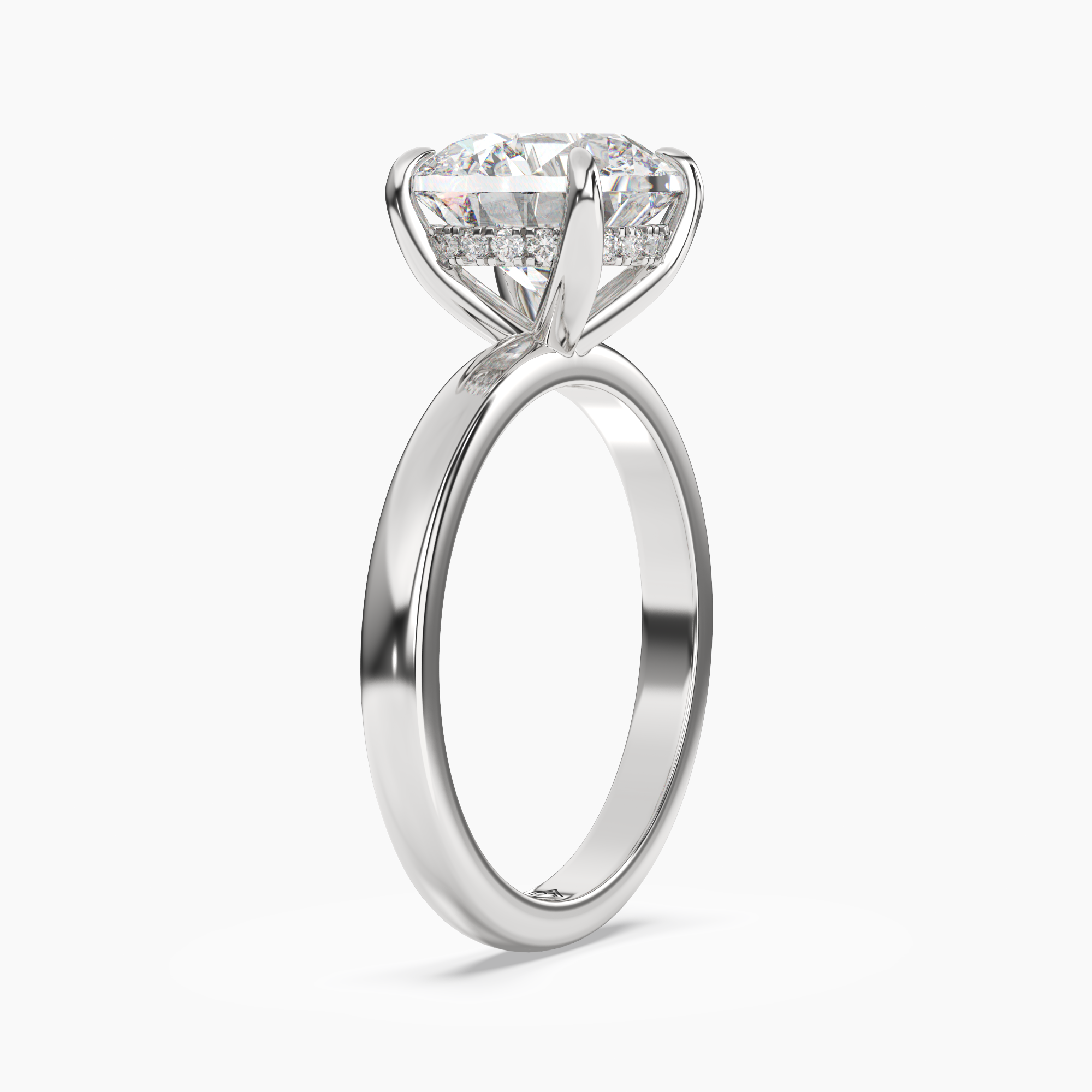 Penelope 2.5 Carat Round Cut Hidden Halo Lab Grown Diamond Ring in 10K White Gold - View 2