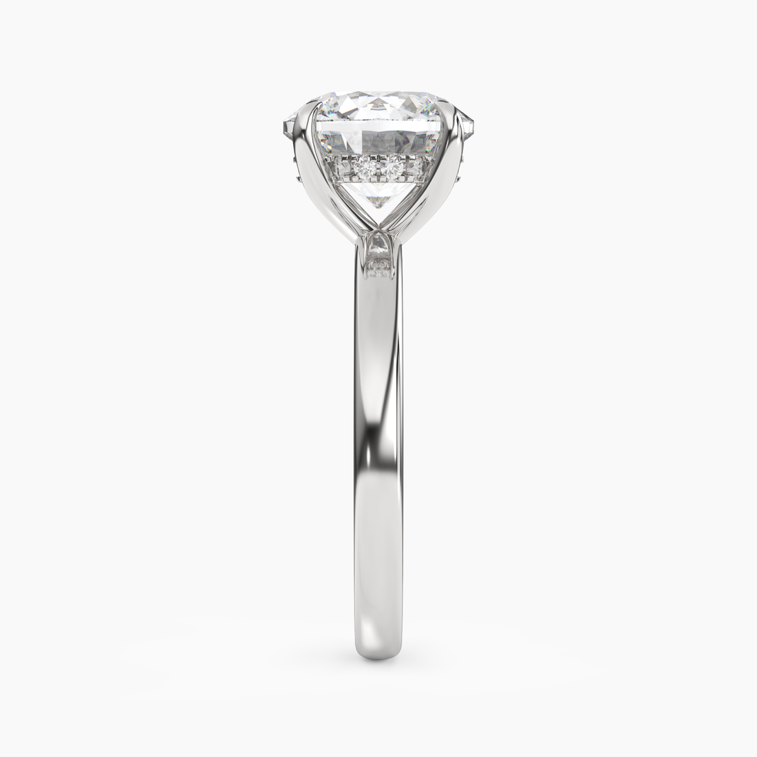 Penelope 2.5 Carat Round Cut Hidden Halo Lab Grown Diamond Ring in Platinum - View 3