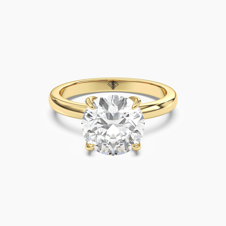 Penelope 1 Carat Round Cut Hidden Halo Lab Grown Diamond Ring in 14K Yellow Gold
