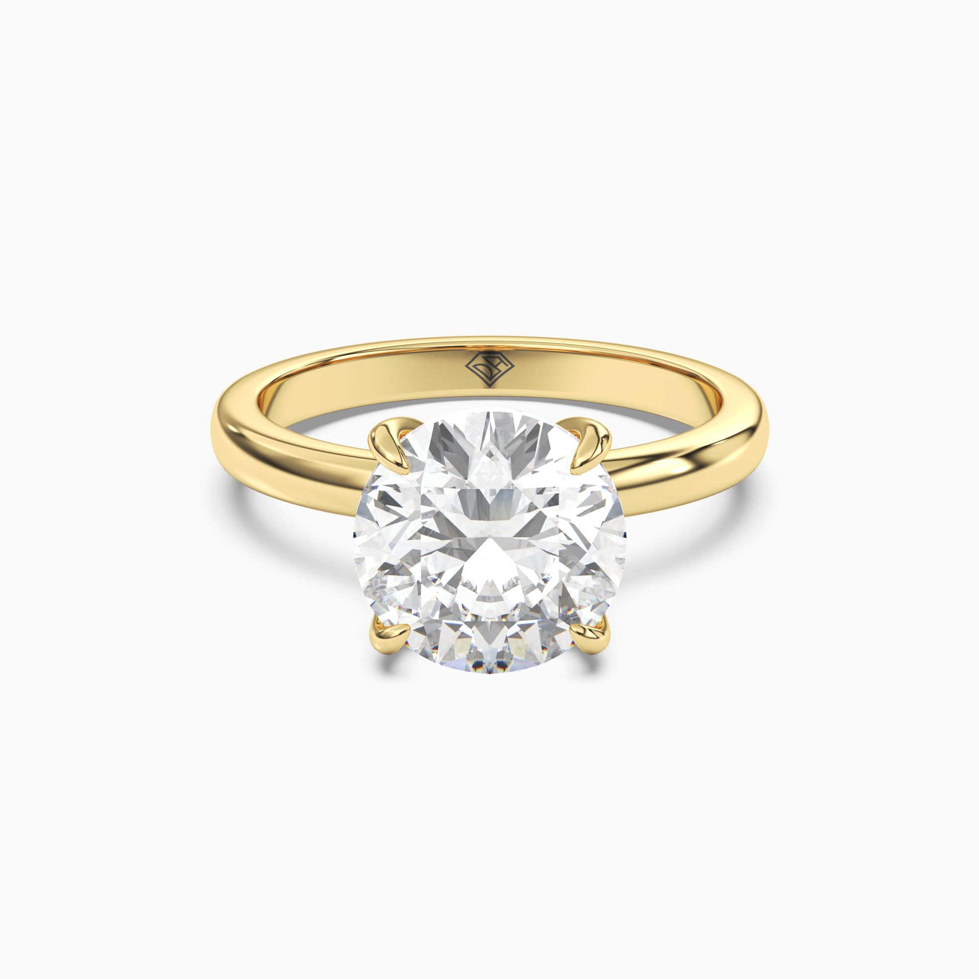 Penelope 5 Carat Round Cut Hidden Halo Lab Grown Diamond Ring in Platinum - View 4