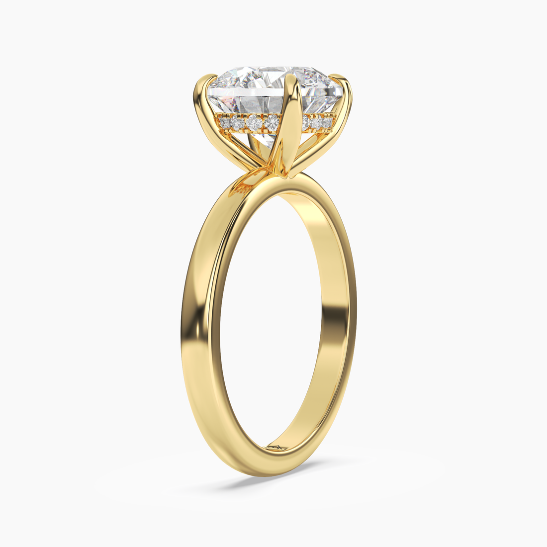 Penelope 5 Carat Round Cut Hidden Halo Lab Grown Diamond Ring in 14K Rose Gold - View 8