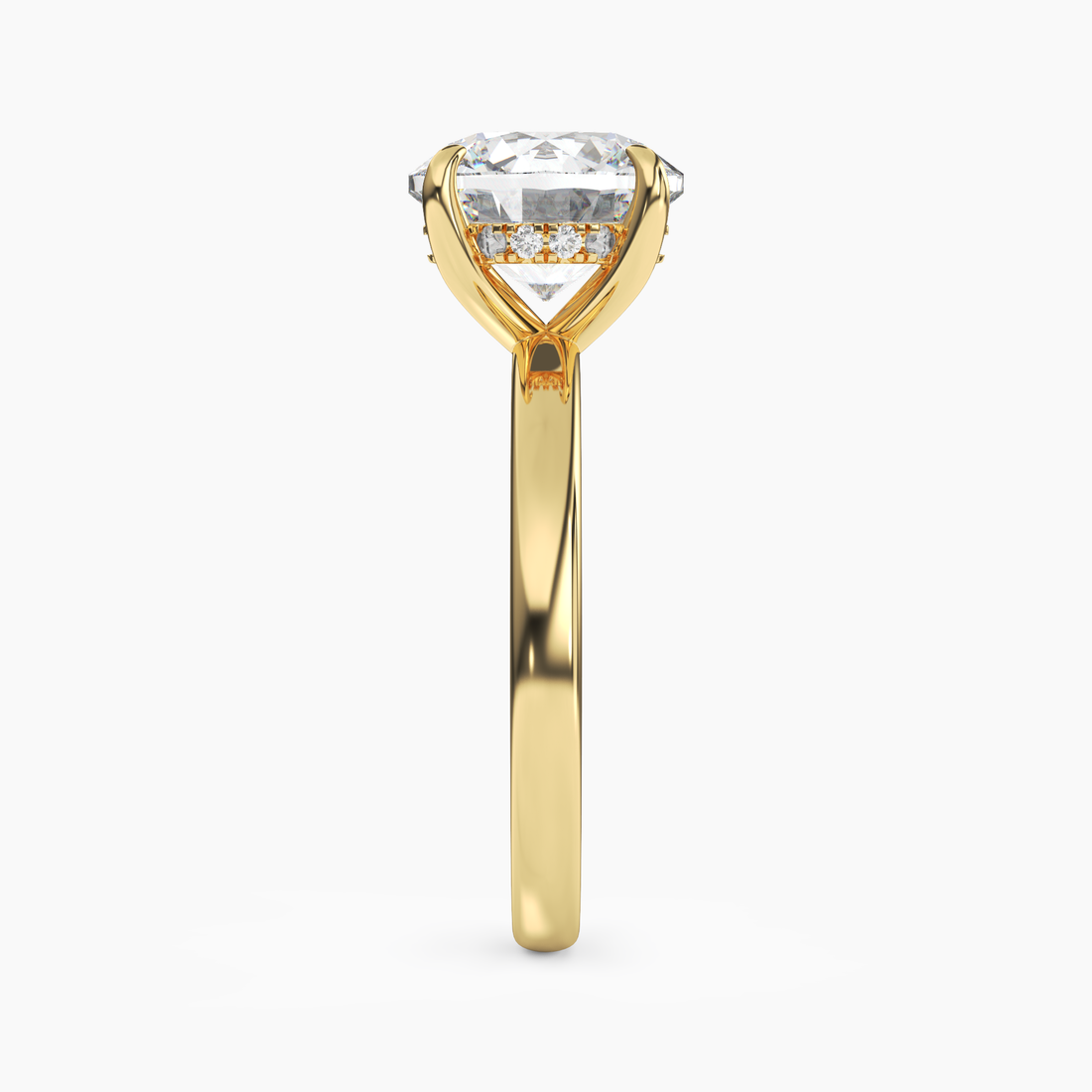 Penelope 1.5 Carat Round Cut Hidden Halo Lab Grown Diamond Ring in 14K Yellow Gold - View 3